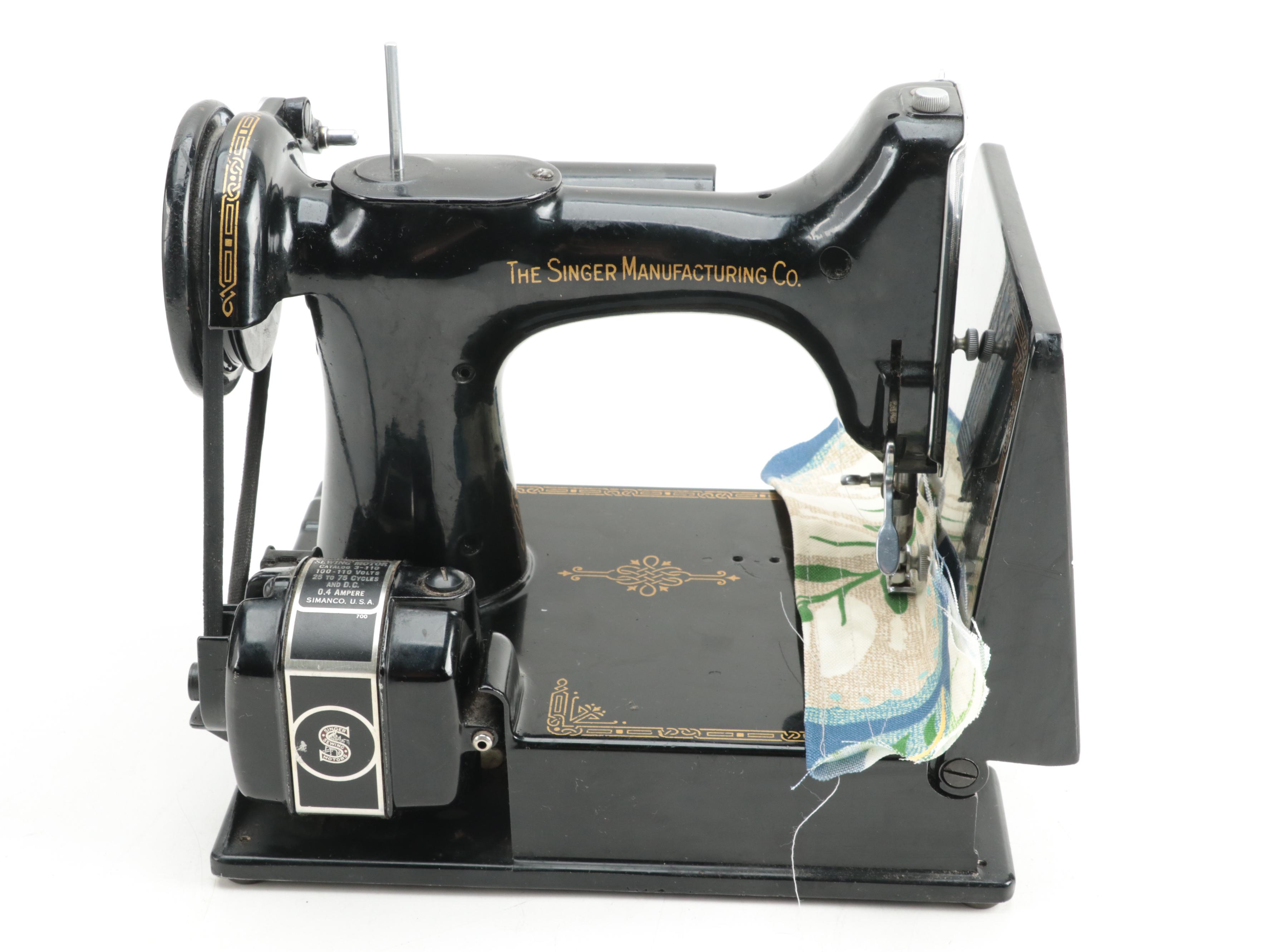 Singer Model 15-91 Electric Sewing Machine with Case and Accessories, 1941