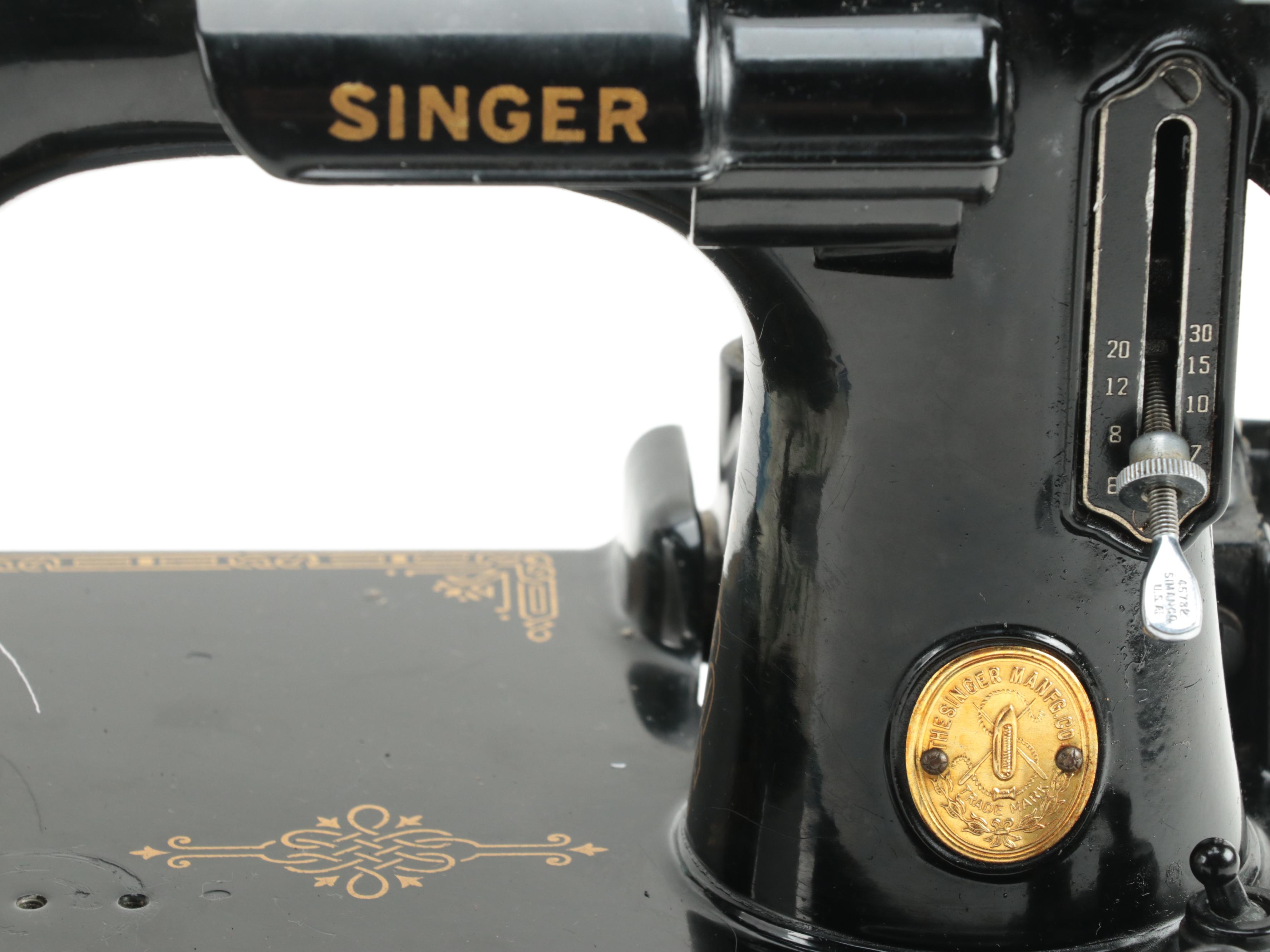 Singer Model 15-91 Electric Sewing Machine with Case and Accessories, 1941