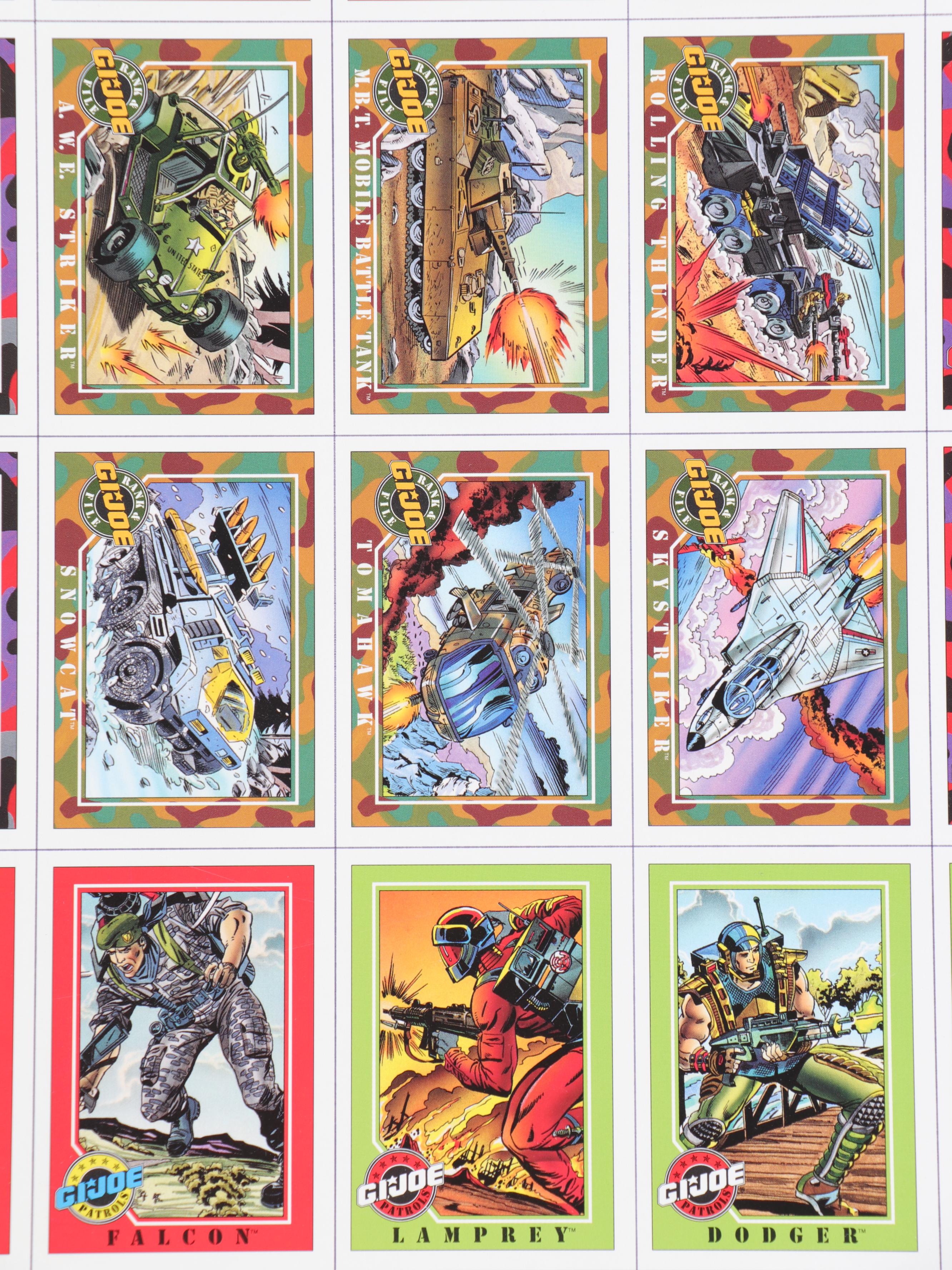 1991 Impel Proof G.I. Joe Uncut Trading Card Sheet