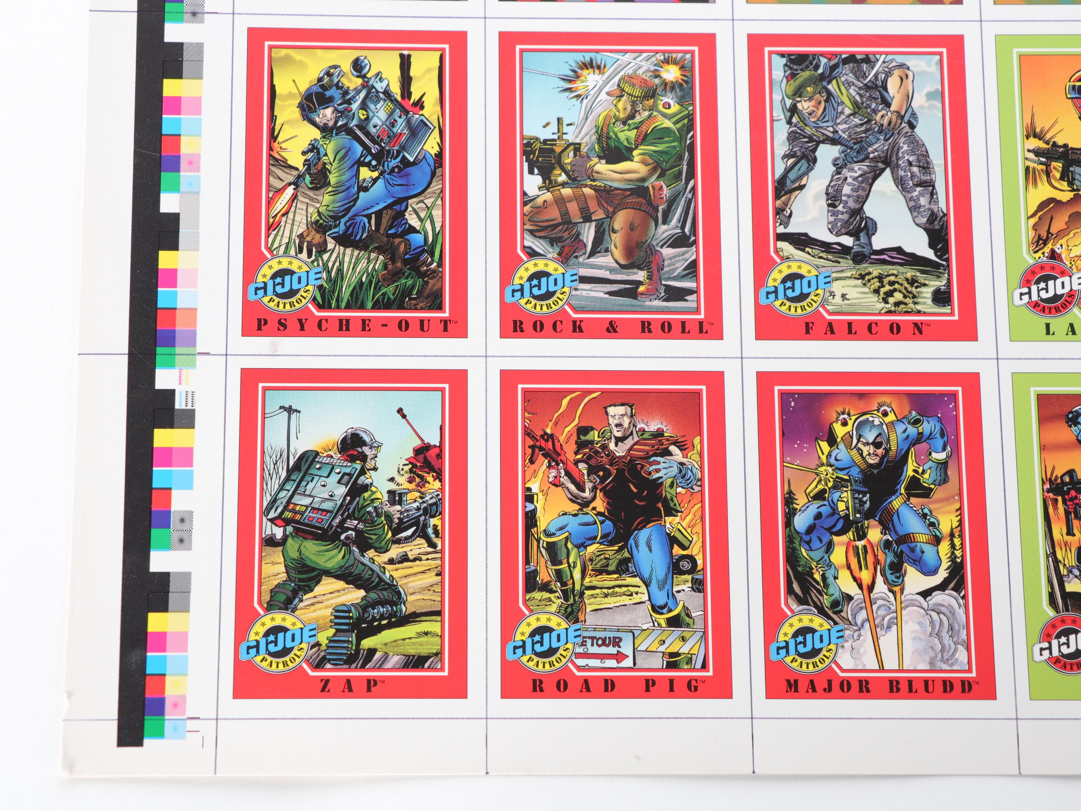 1991 Impel Proof G.I. Joe Uncut Trading Card Sheet