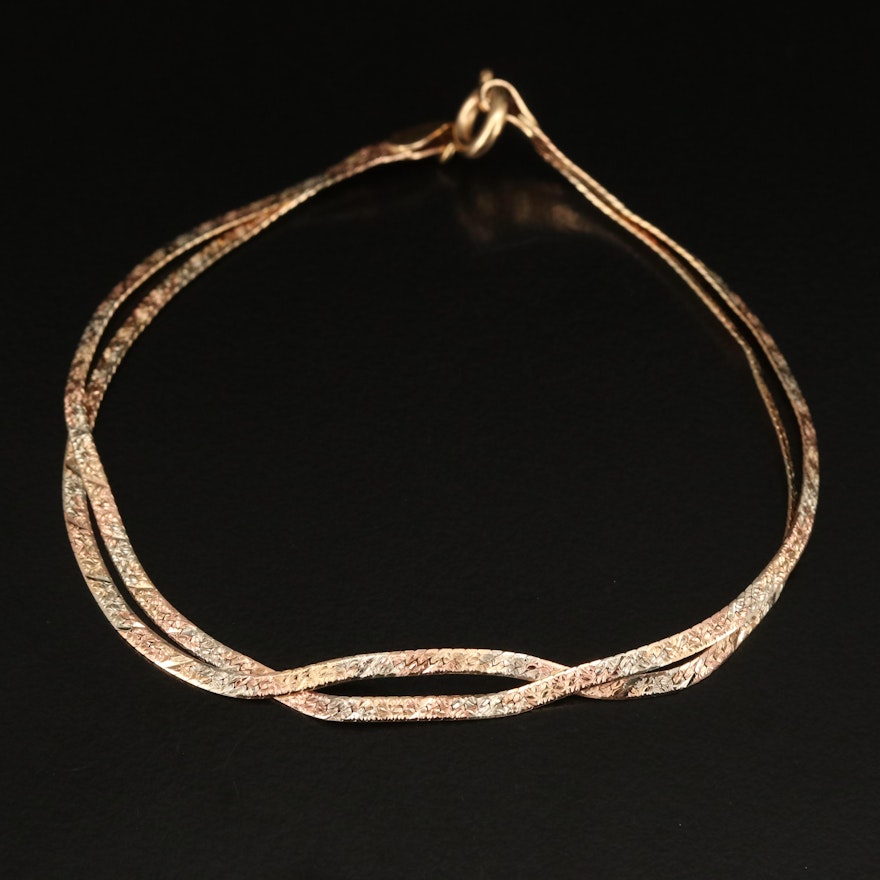 Italian 14K Herringbone Bracelet