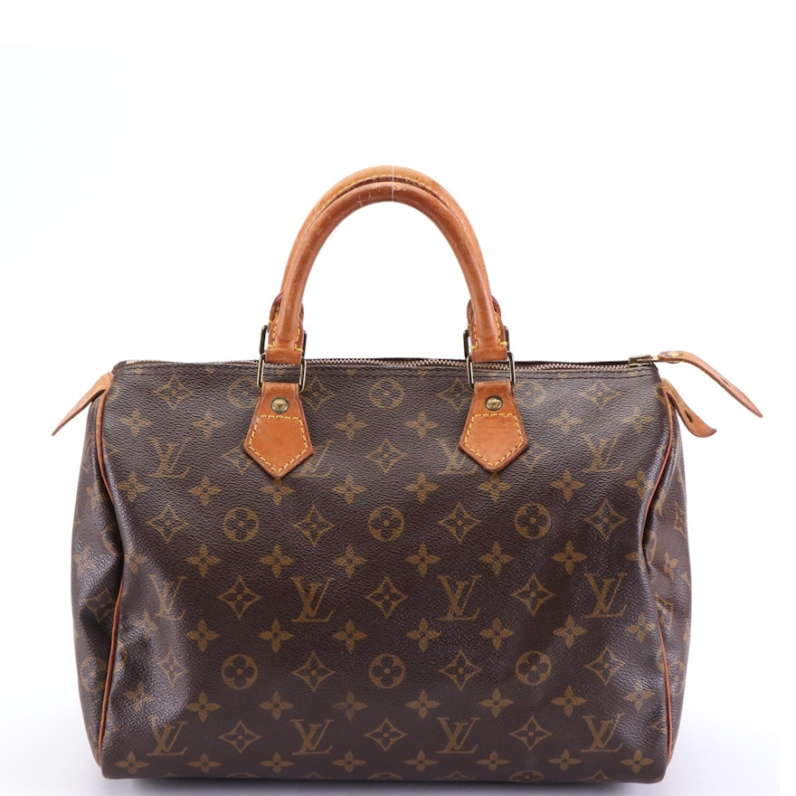 Louis Vuitton Speedy 30 Bag in Monogram Canvas and Vachetta Leather