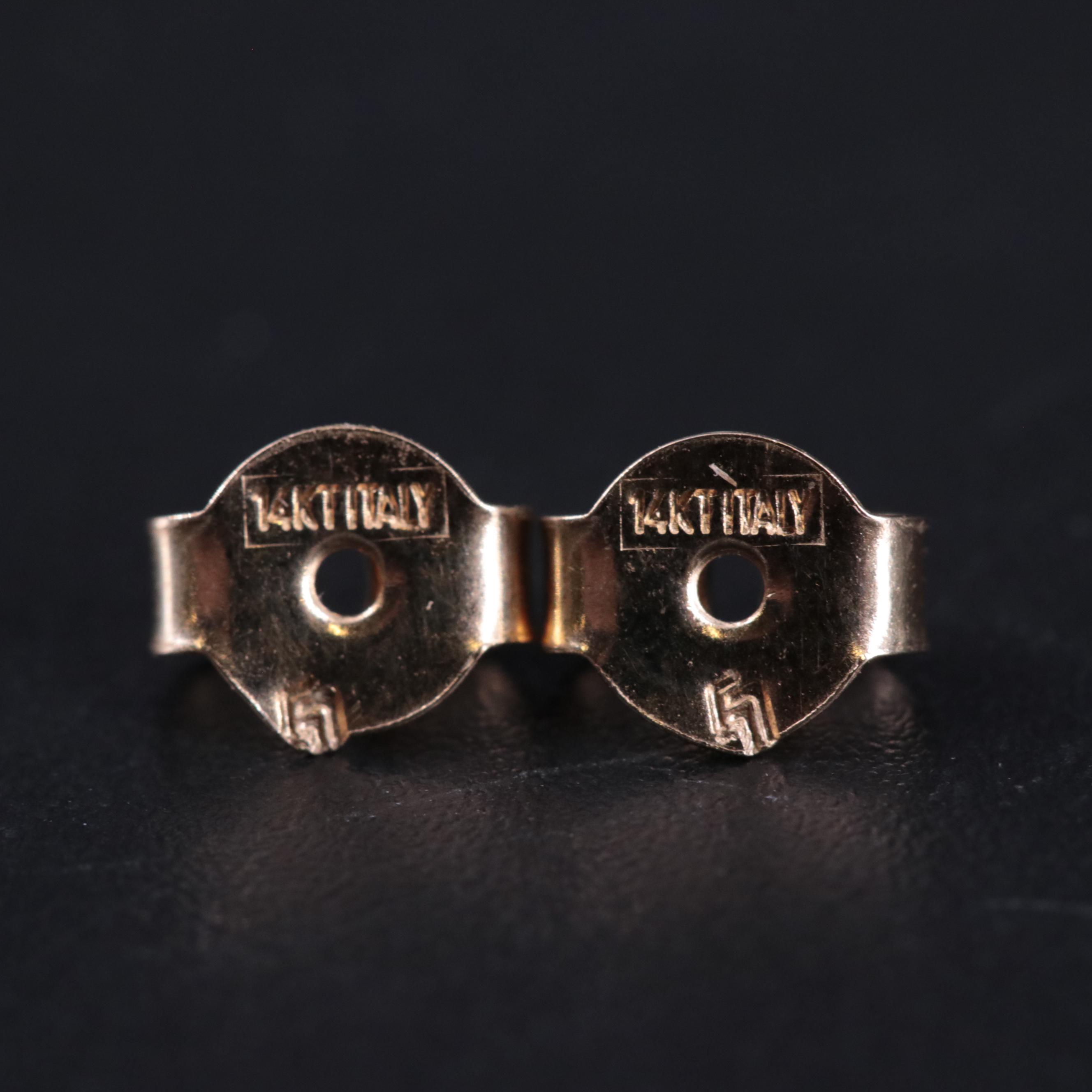 14K Wavy Drop Earrings