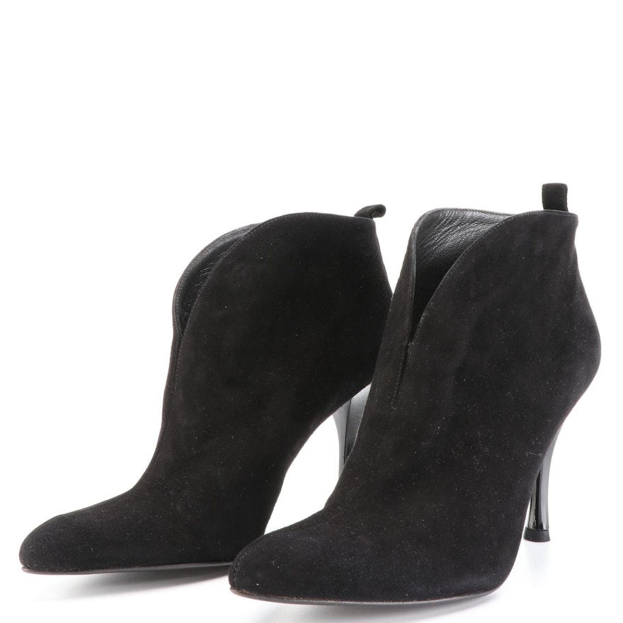 Stuart Weitzman Metropol Booties in Black Suede with Box