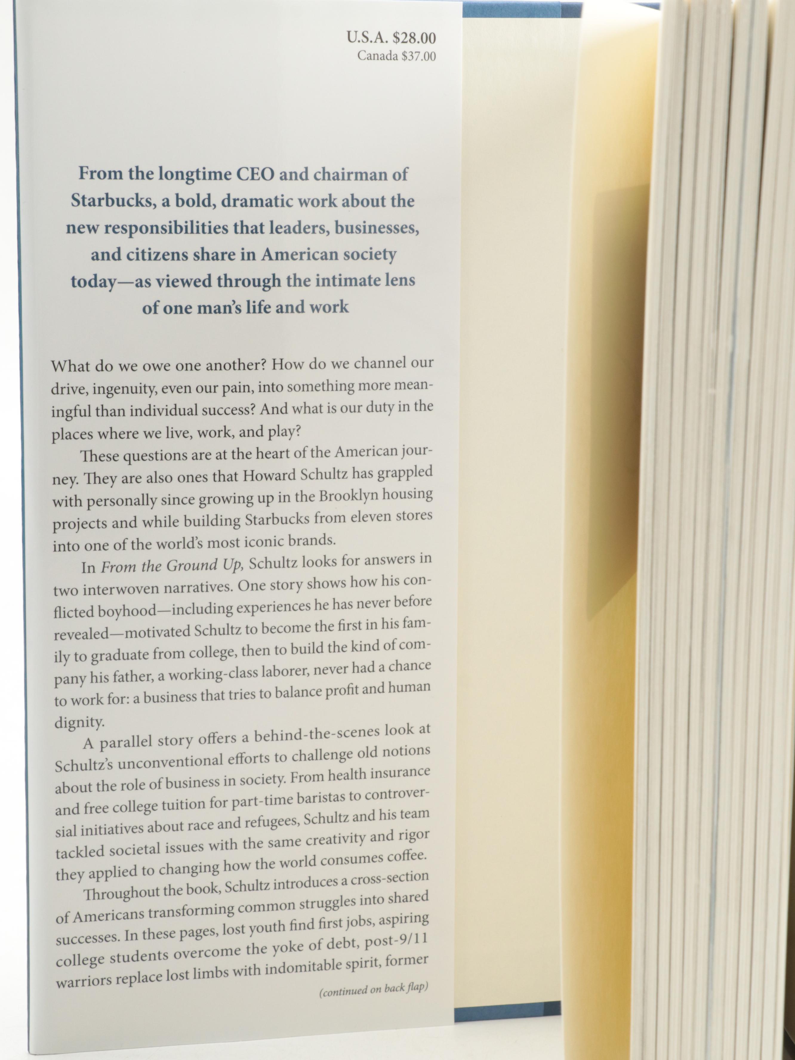 Signed First Edition "From the Ground Up" by Howard Schultz and More