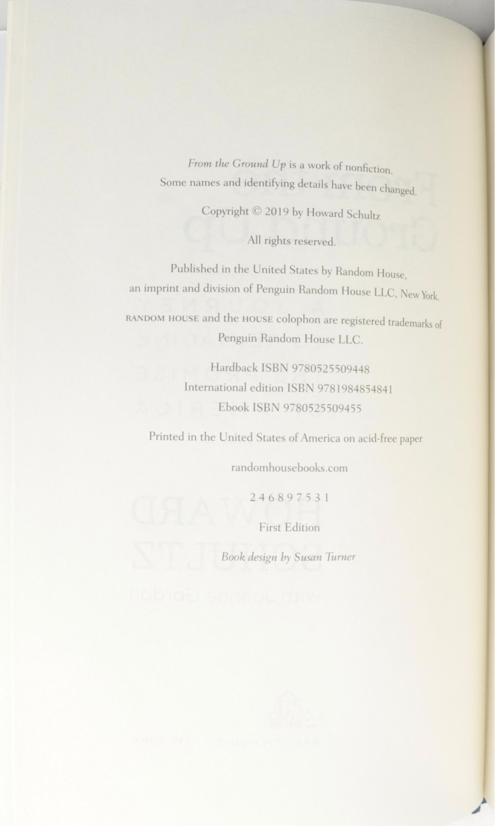 Signed First Edition "From the Ground Up" by Howard Schultz and More