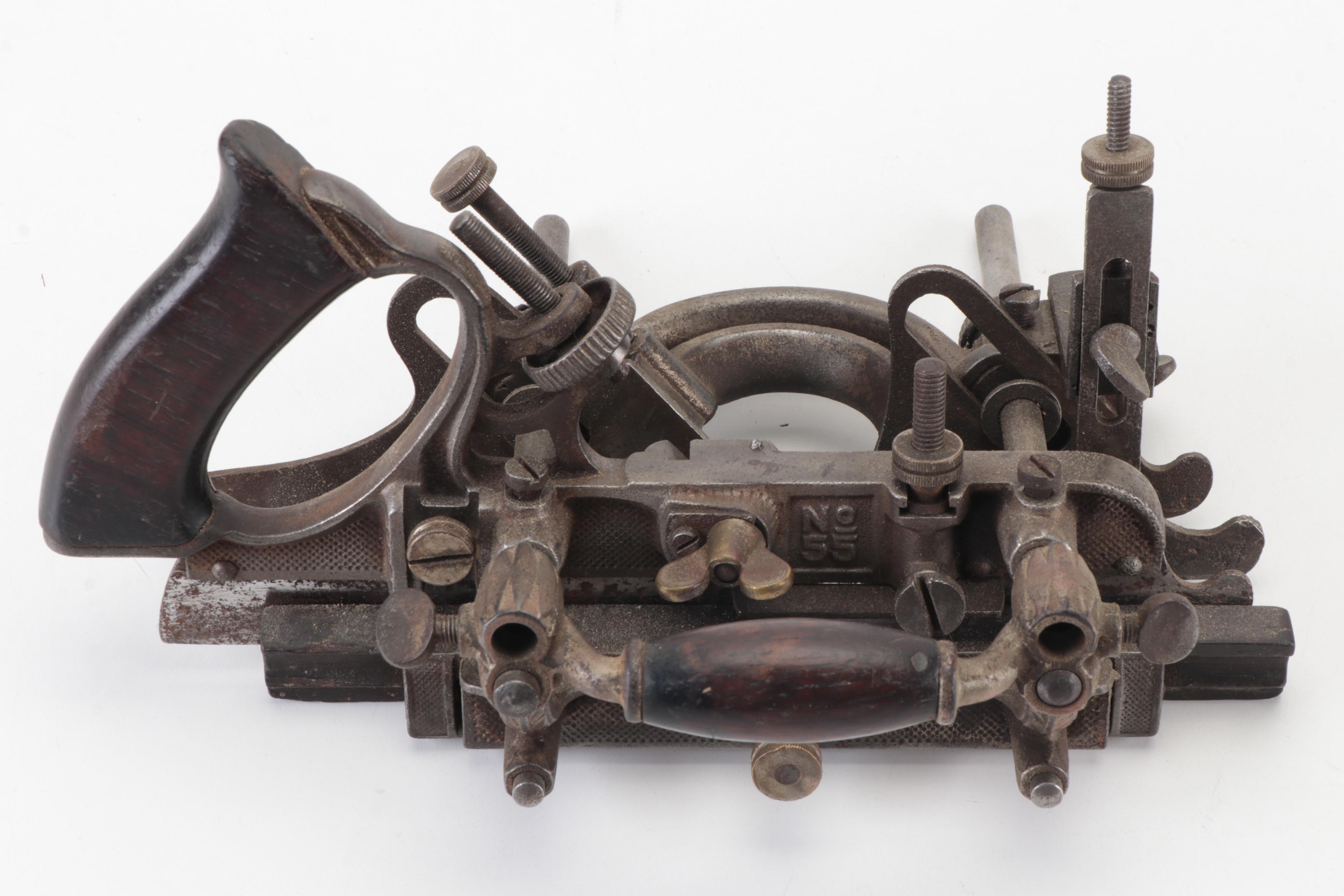 Stanley Tools No. 55 Hand Plane with Cutters, Early 20th Century