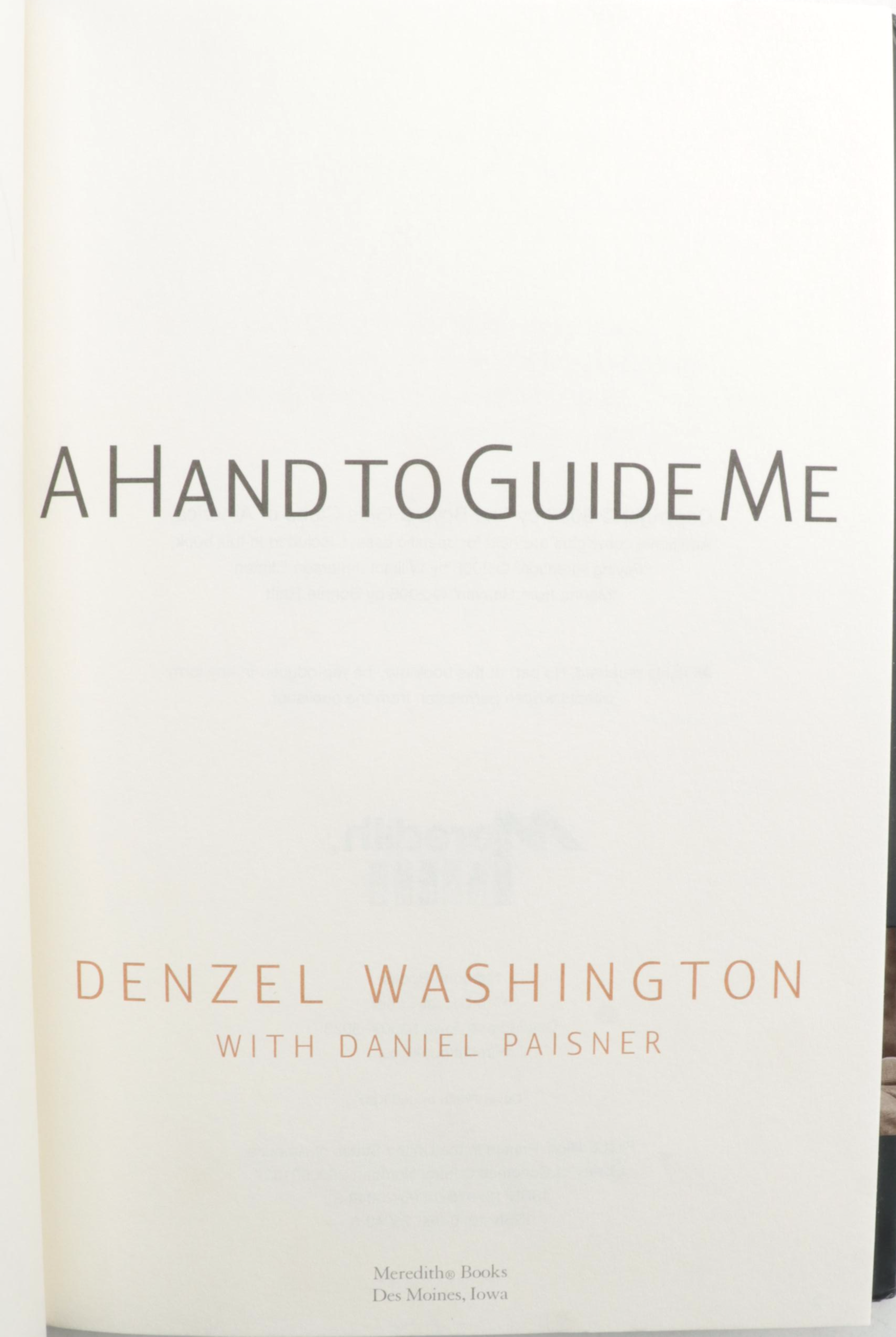Signed First Edition "A Hand to Guide Me" by Denzel Washington, 2006