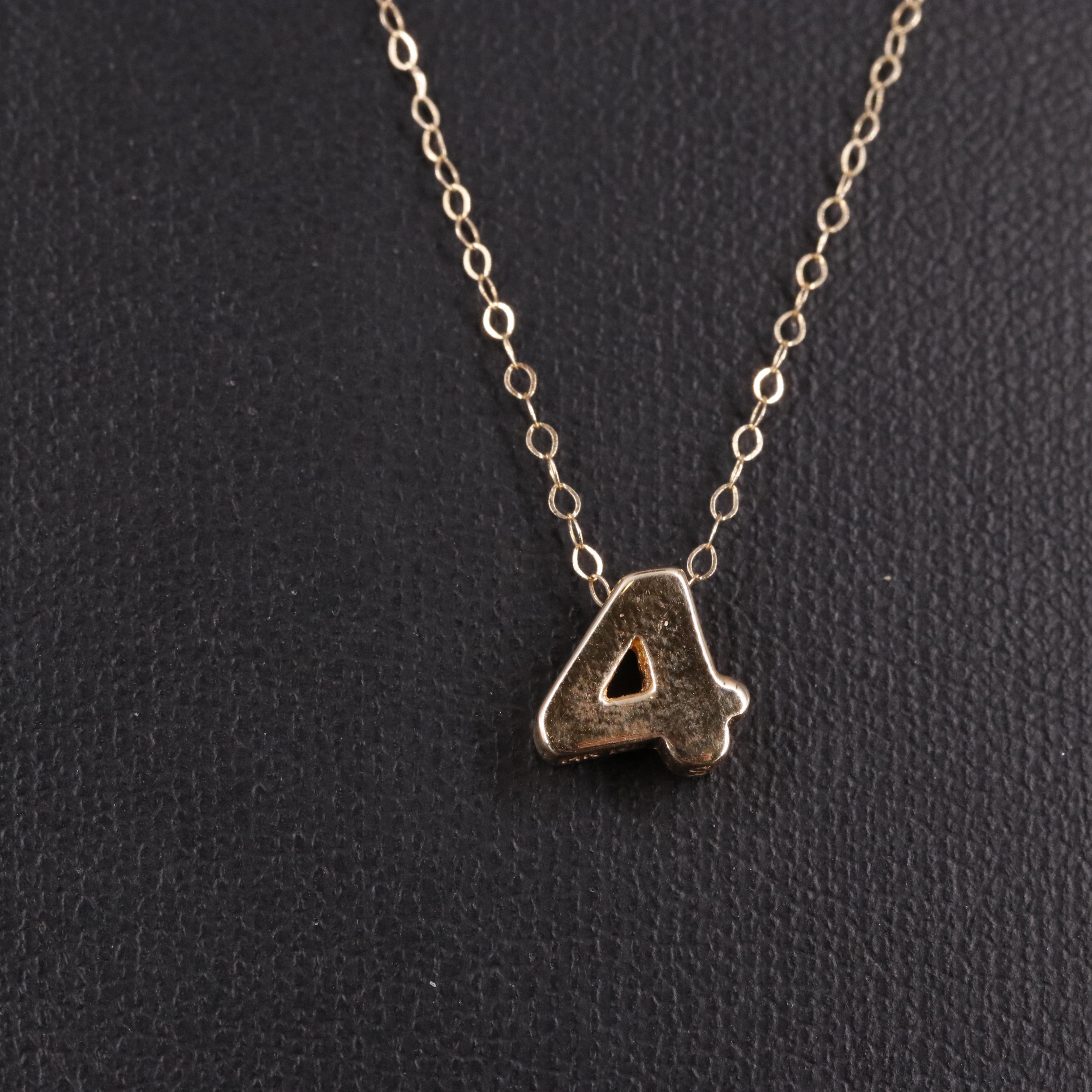 14K Cable Chain 4 Pendant Necklace