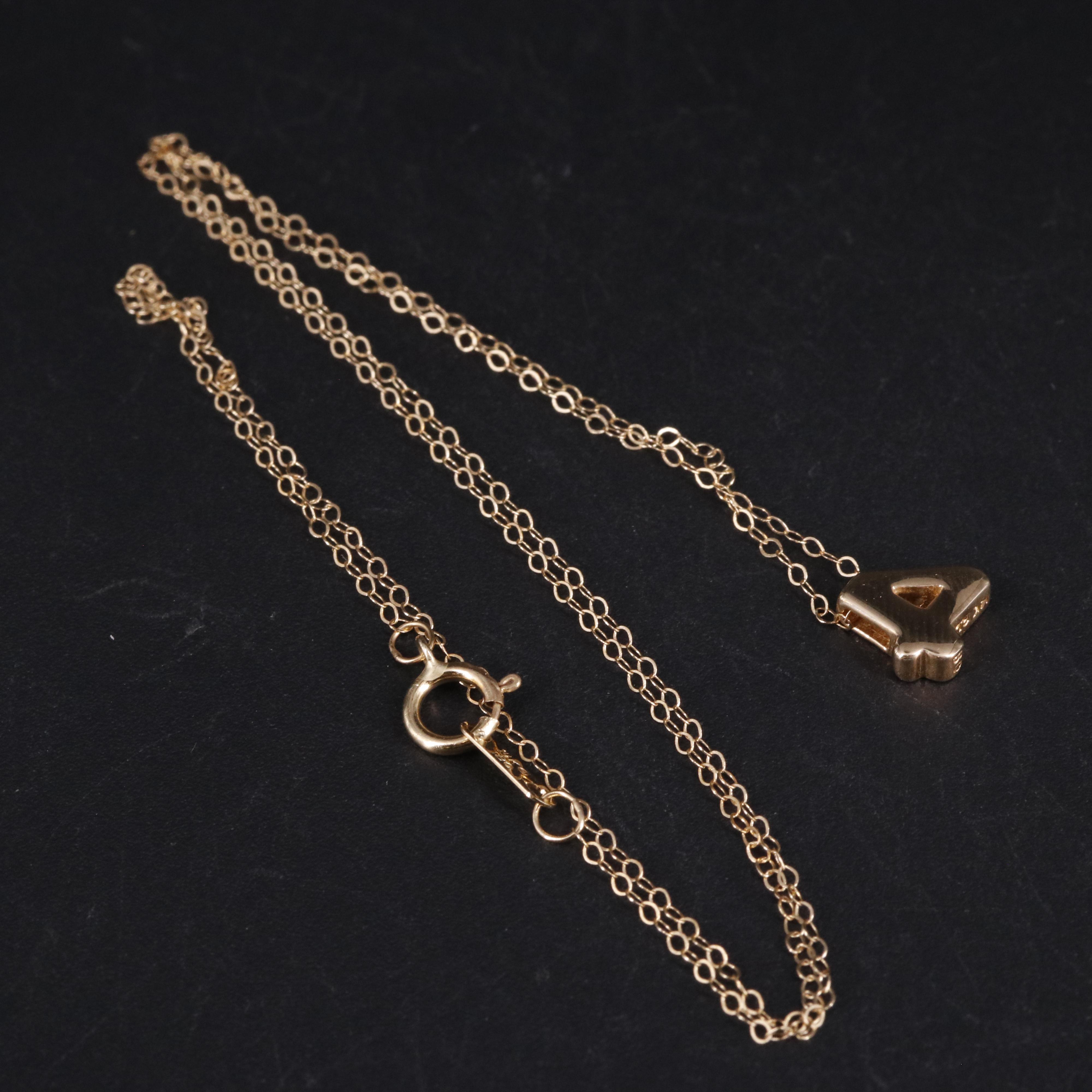 14K Cable Chain 4 Pendant Necklace