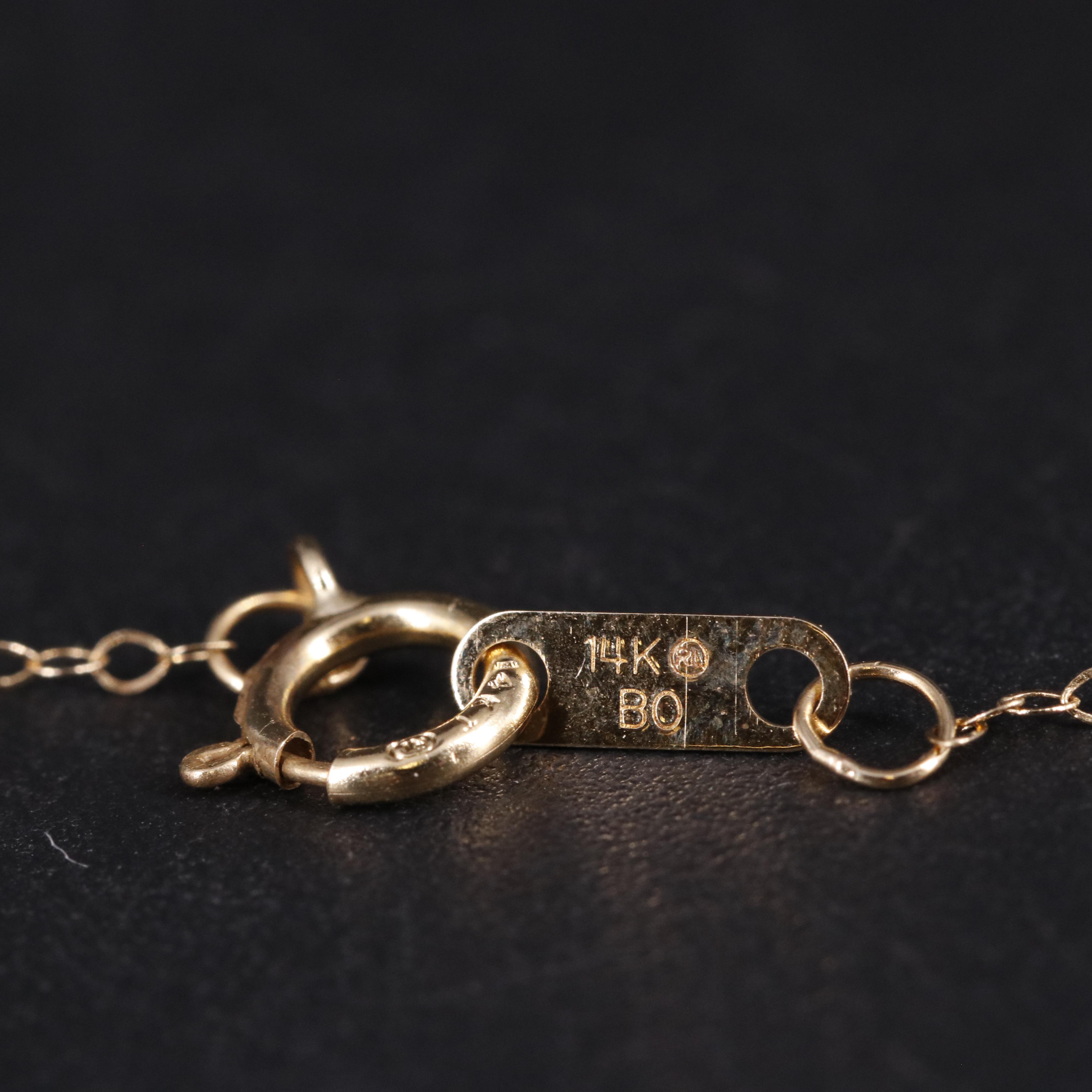 14K Cable Chain 4 Pendant Necklace