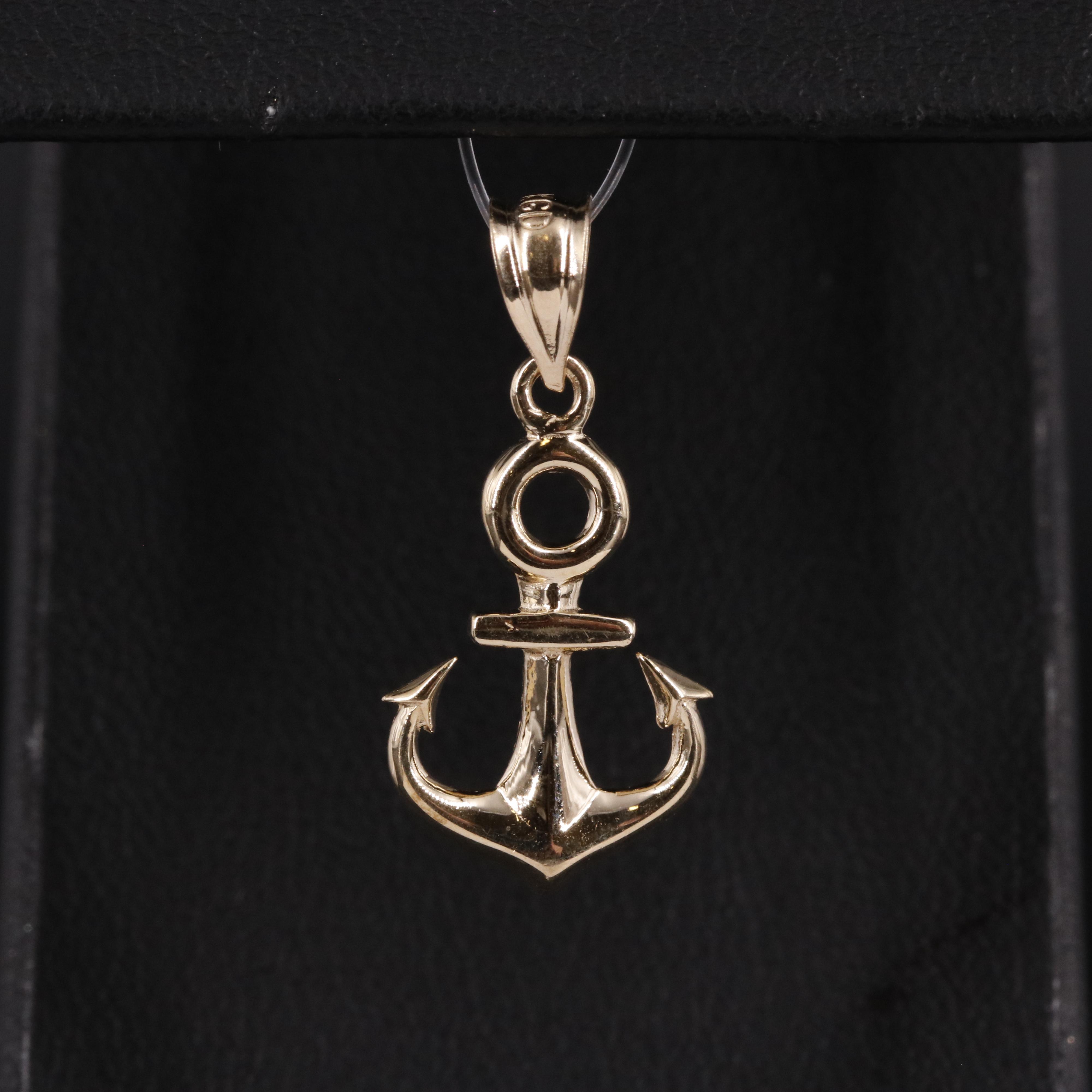 14K Anchor Pendant