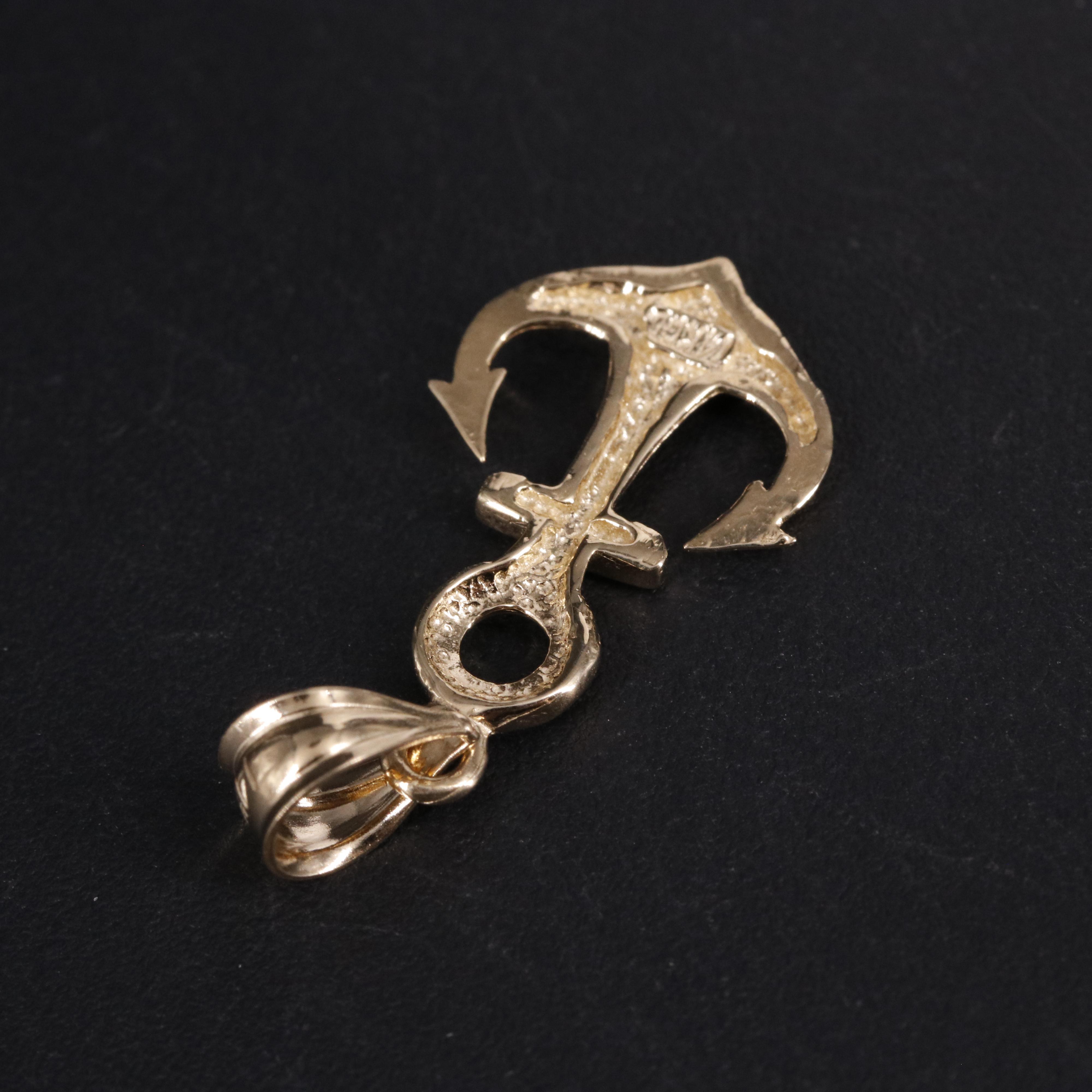 14K Anchor Pendant