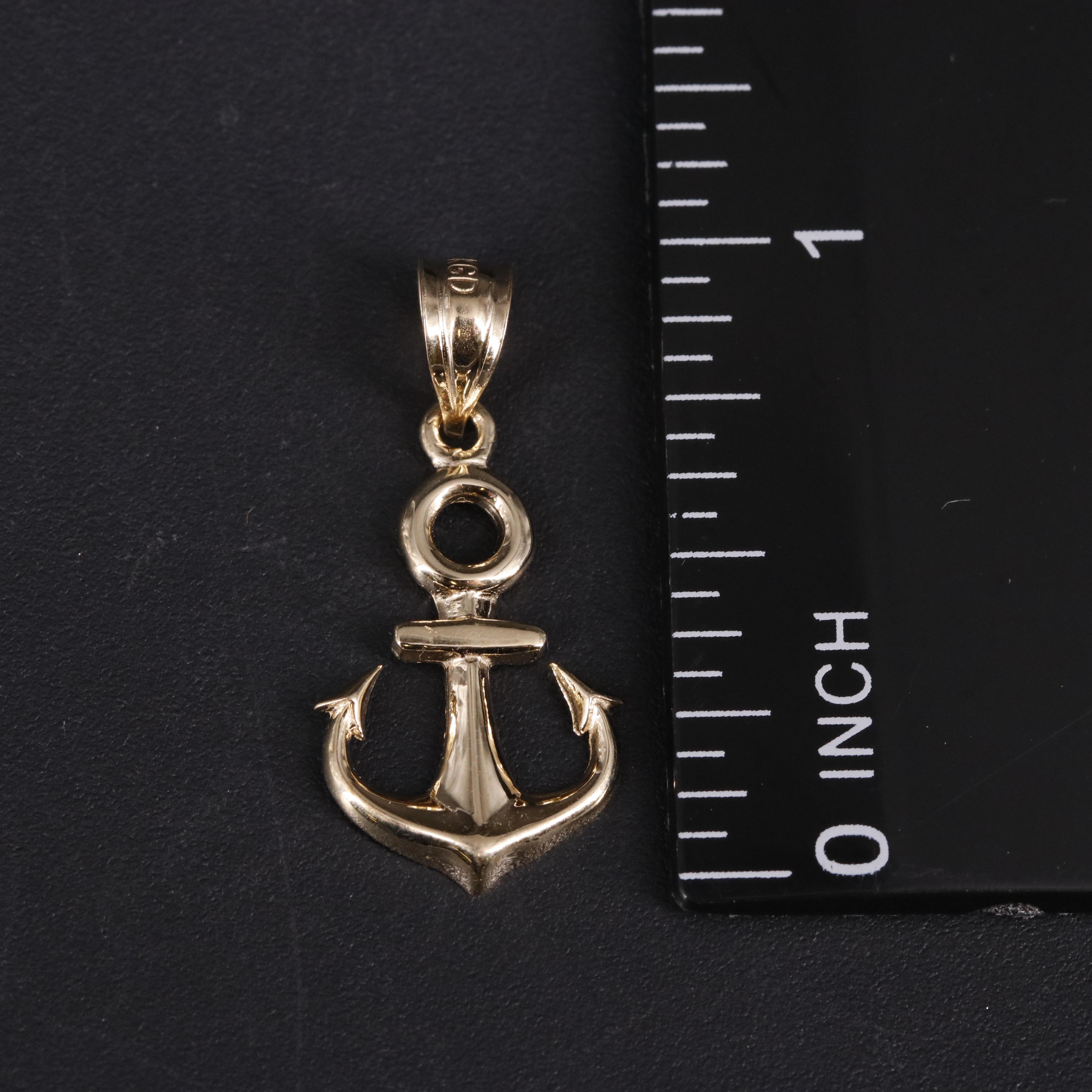 14K Anchor Pendant