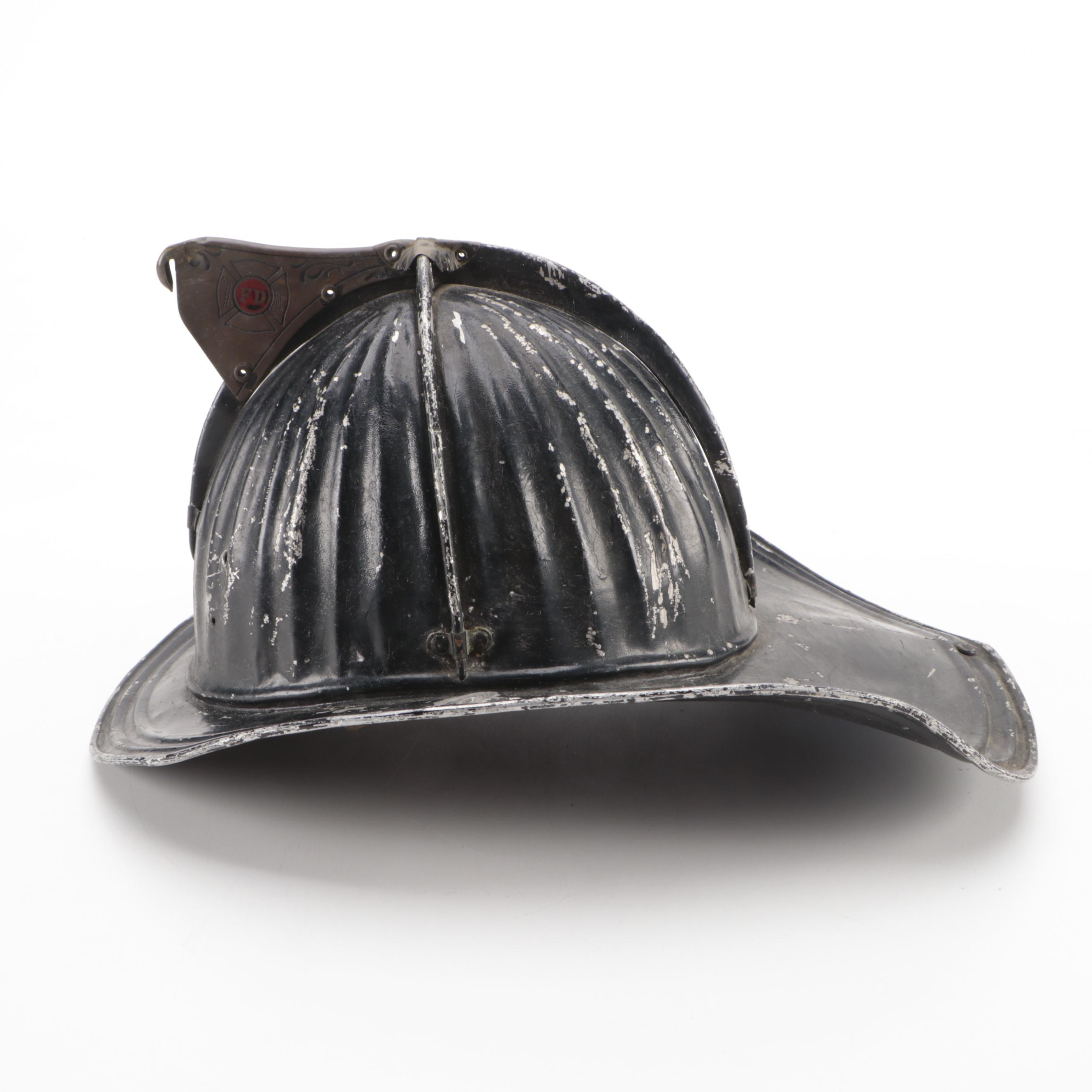 Metal Firefighter's Helmet, Mid-20th Century
