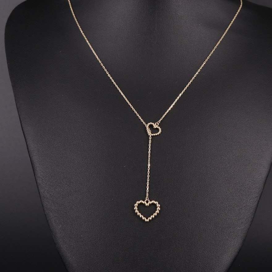 14K Hearts Chain Necklace