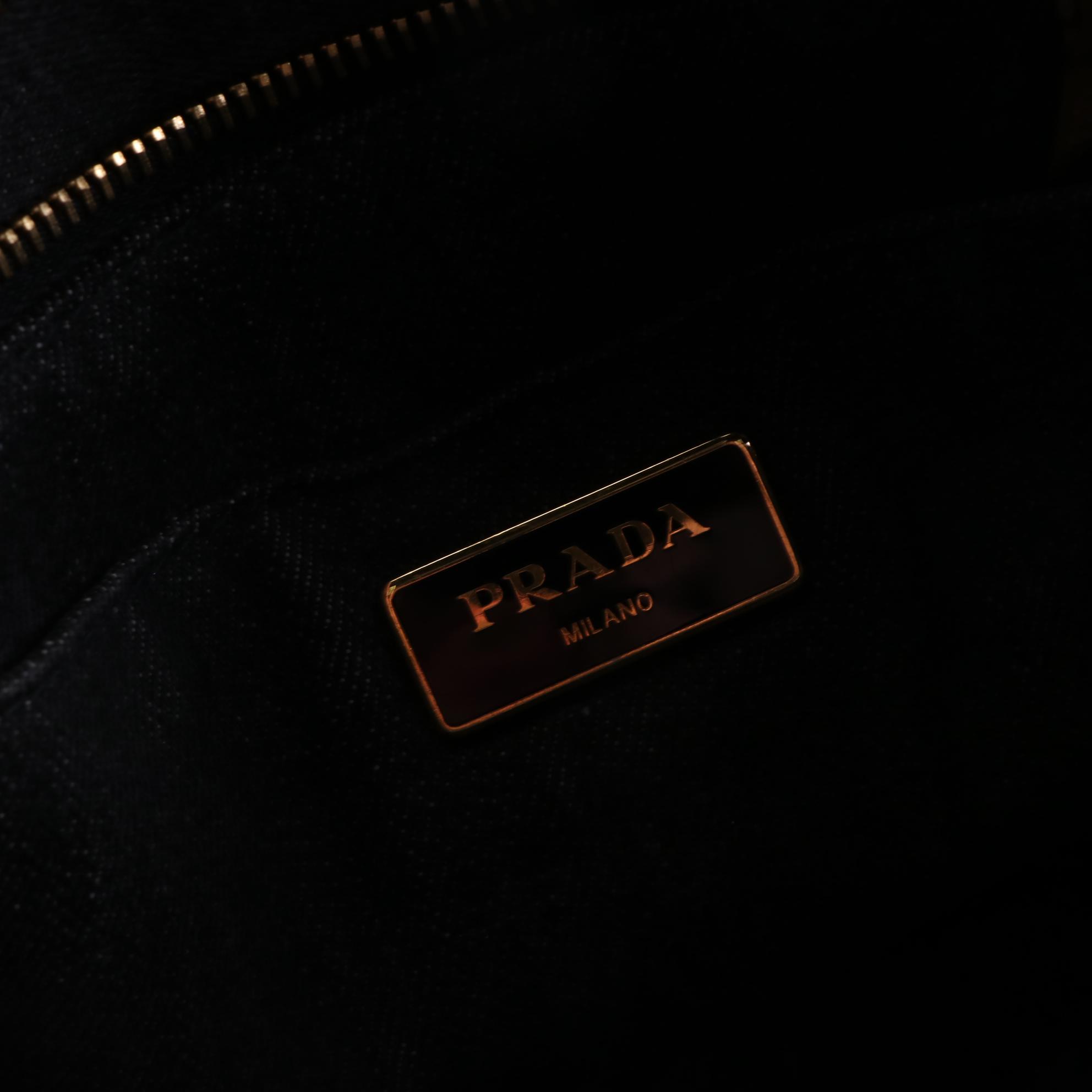 Prada Small Canapa Tote in Dark Denim