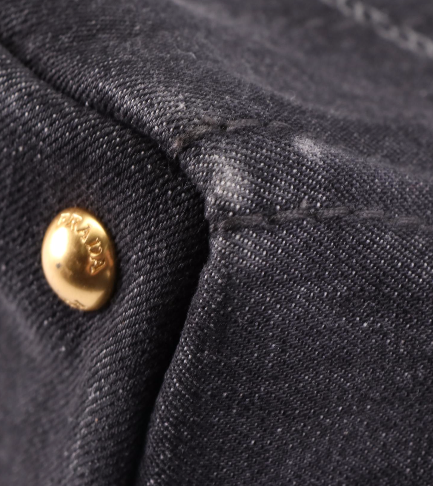 Prada Small Canapa Tote in Dark Denim