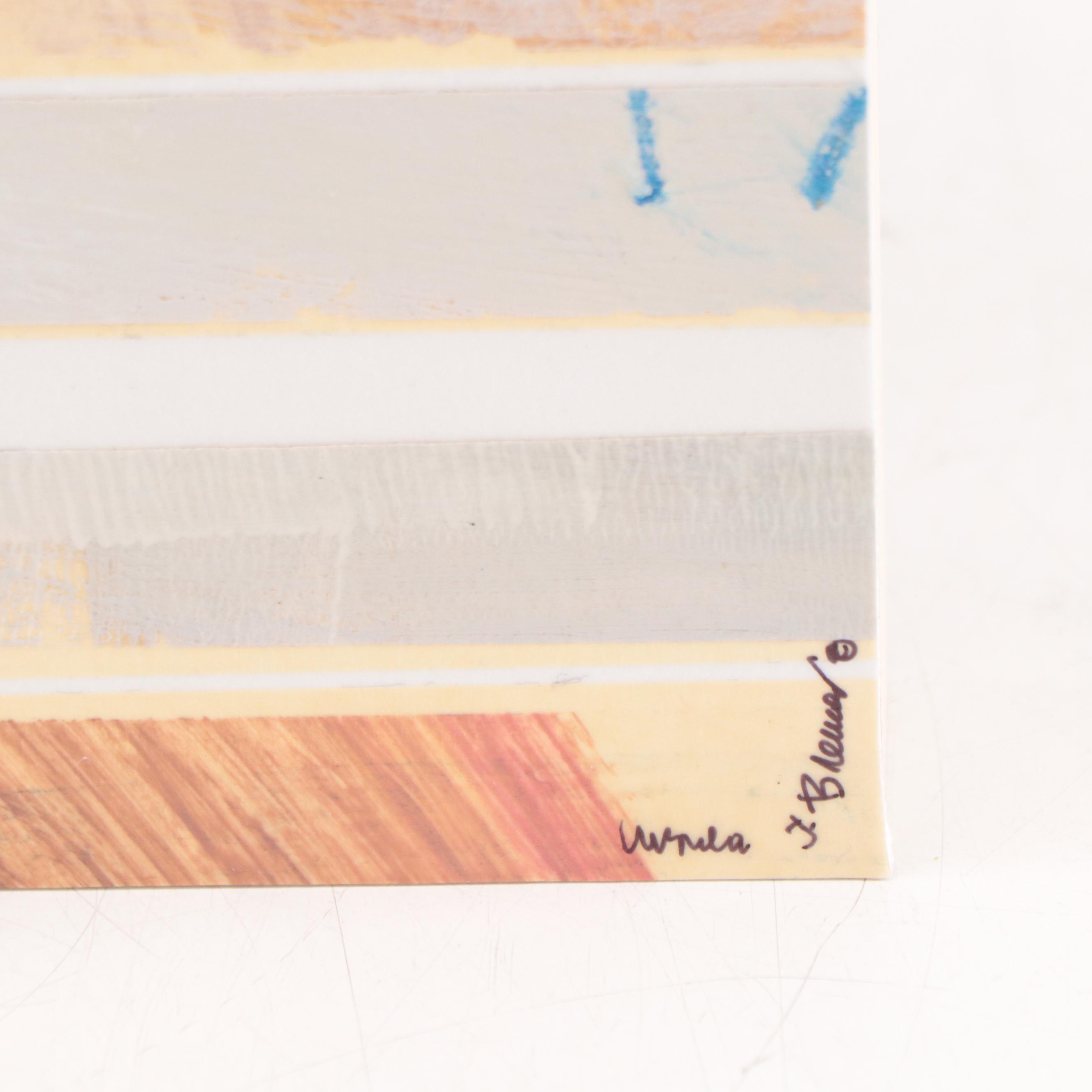 Ursula J. Brenner Abstract Mixed Media Painting, 21st Century