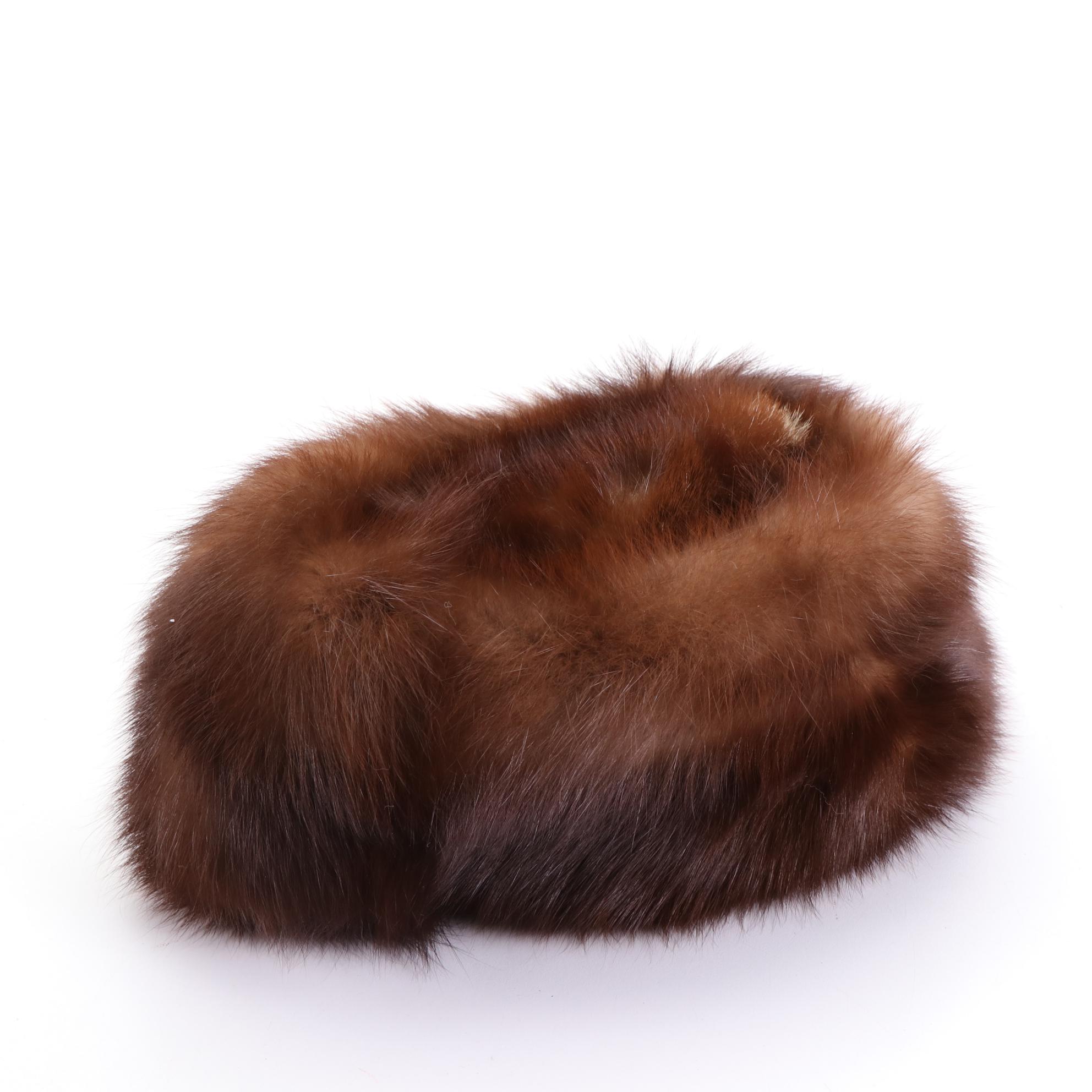 Russian Sable Fur and White Fox Fur Hats