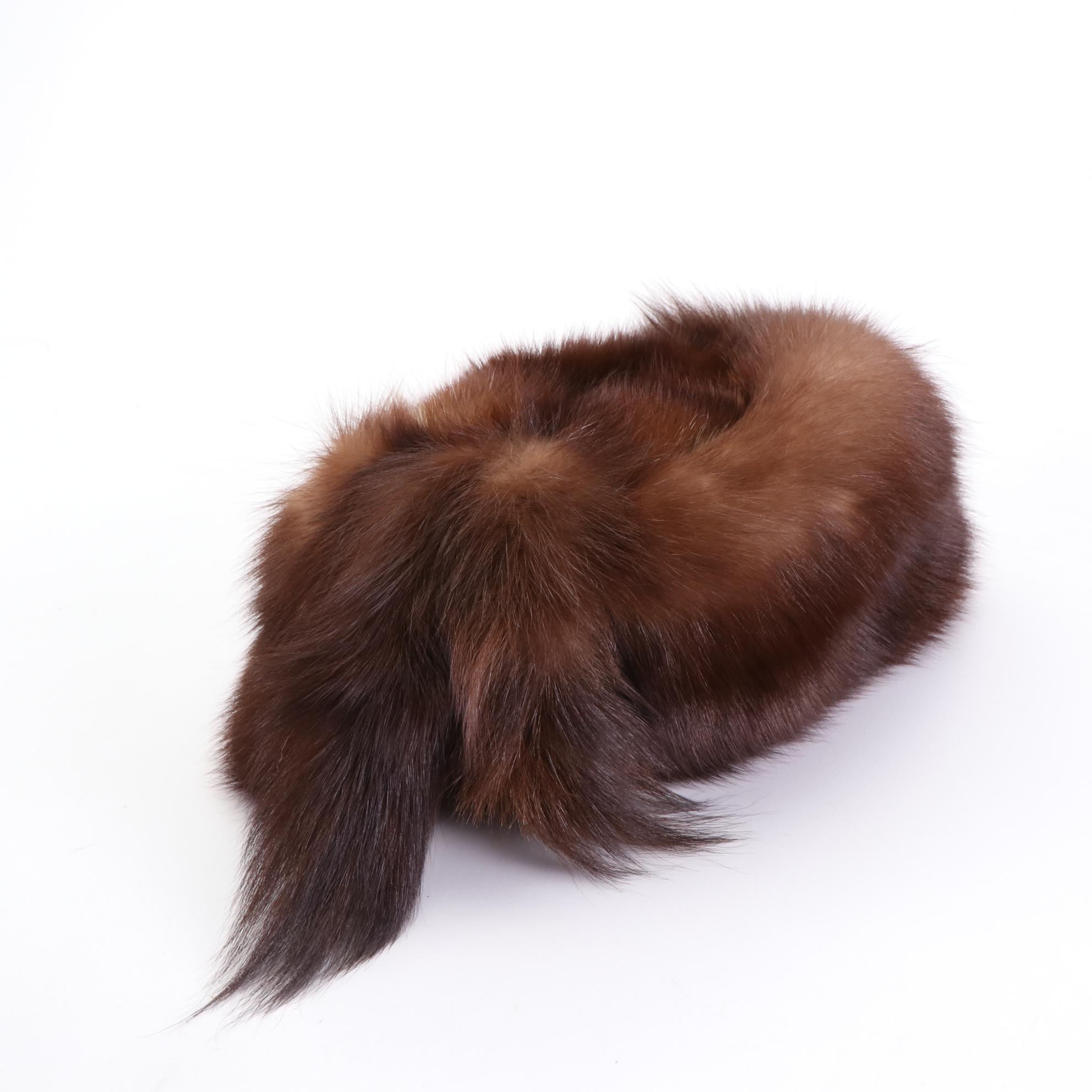 Russian Sable Fur and White Fox Fur Hats