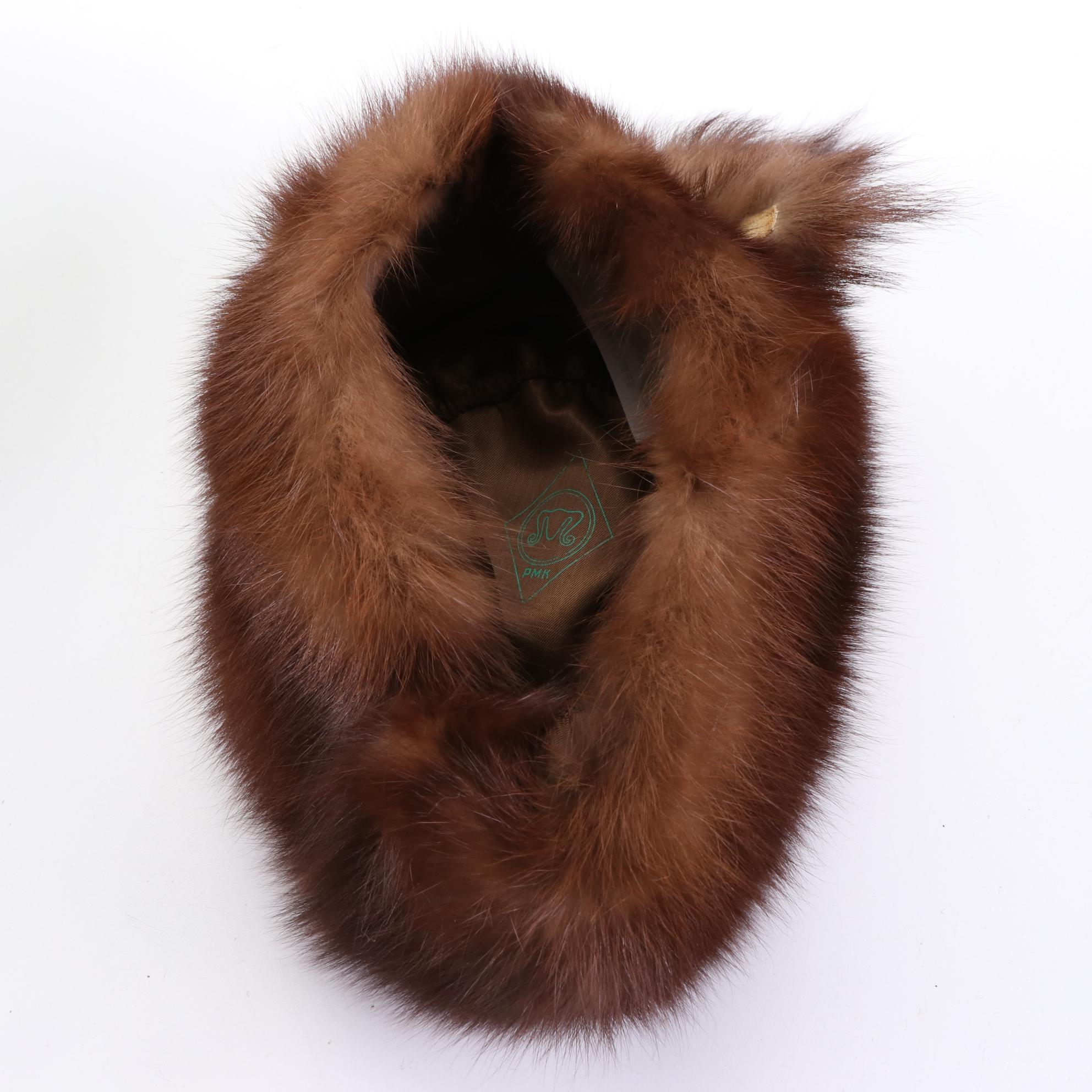 Russian Sable Fur and White Fox Fur Hats