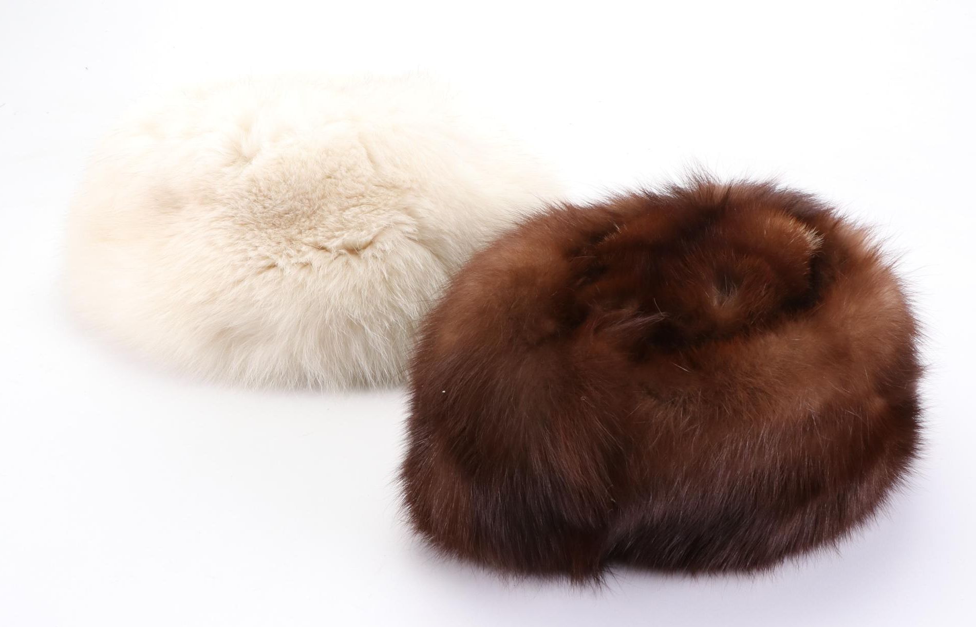 Russian Sable Fur and White Fox Fur Hats