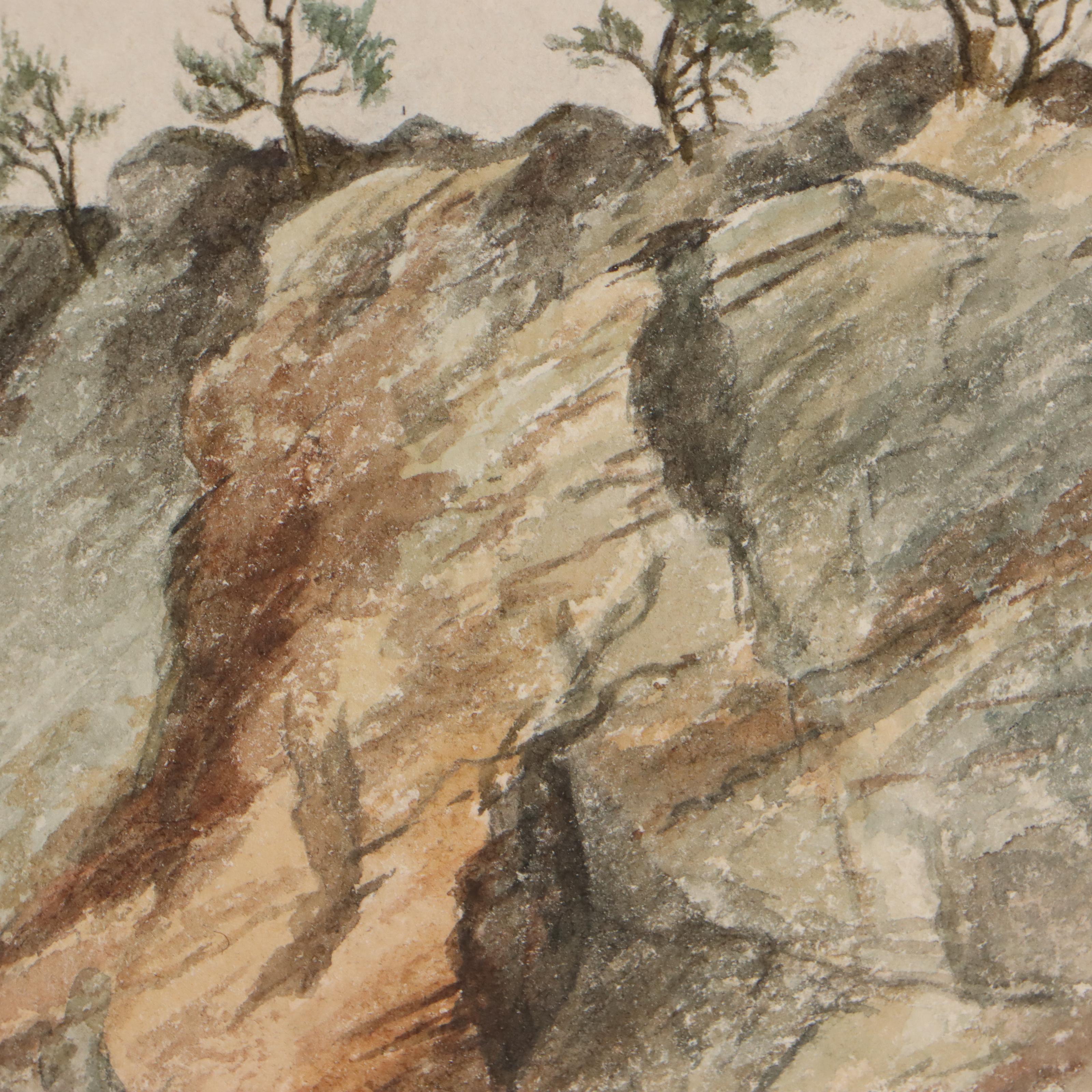 Watercolor Painting of Rocky Cliff "Lover's Leap"