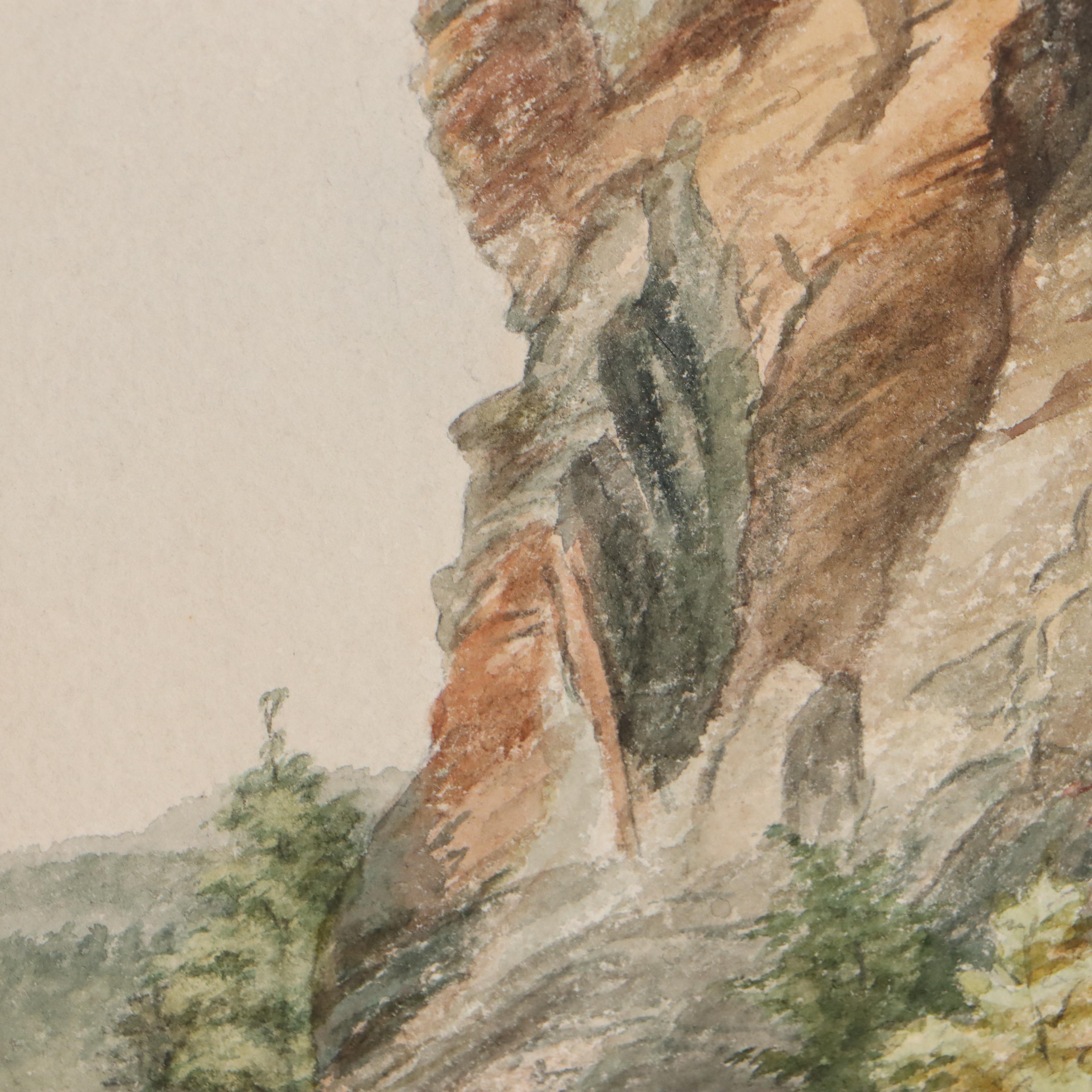 Watercolor Painting of Rocky Cliff "Lover's Leap"