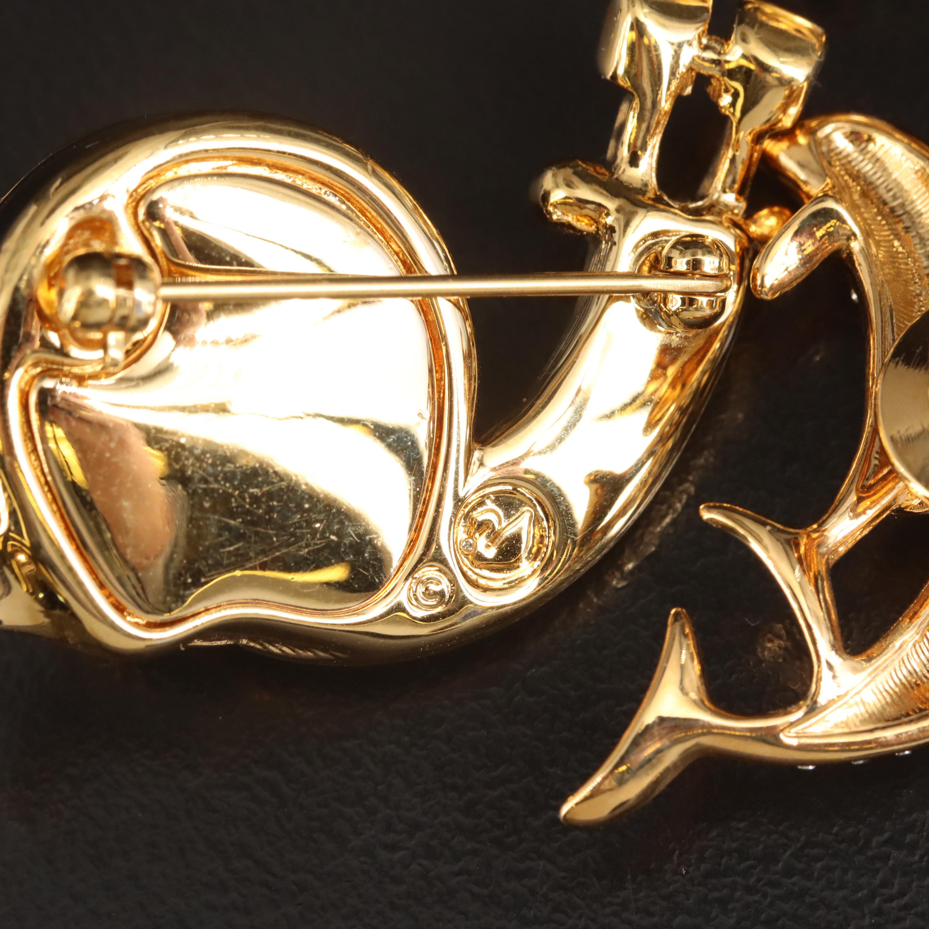 Rhinestone Brooches Including Swarovski Snail and Dolphins