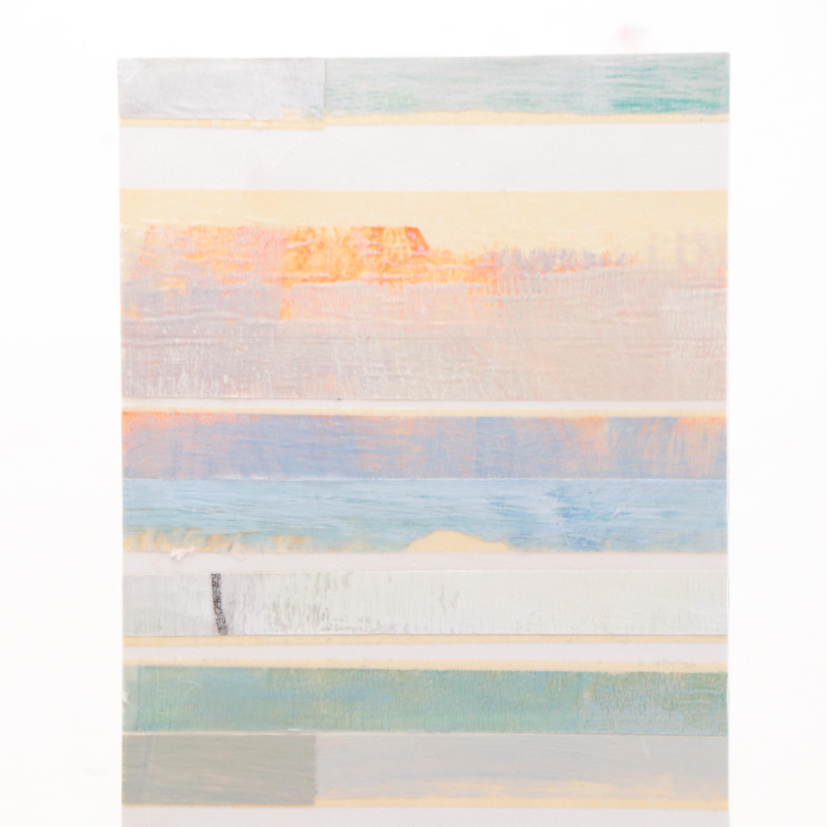 Ursula J. Brenner Abstract Mixed Media Painting, 21st Century