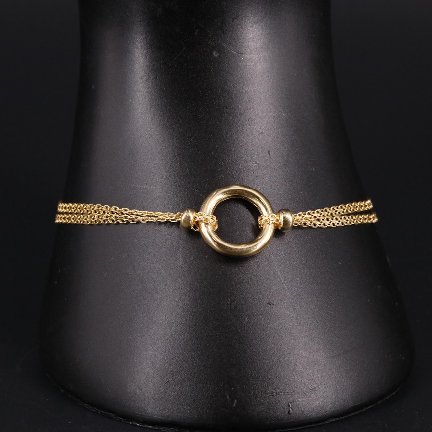 14K Double Chain Bracelet