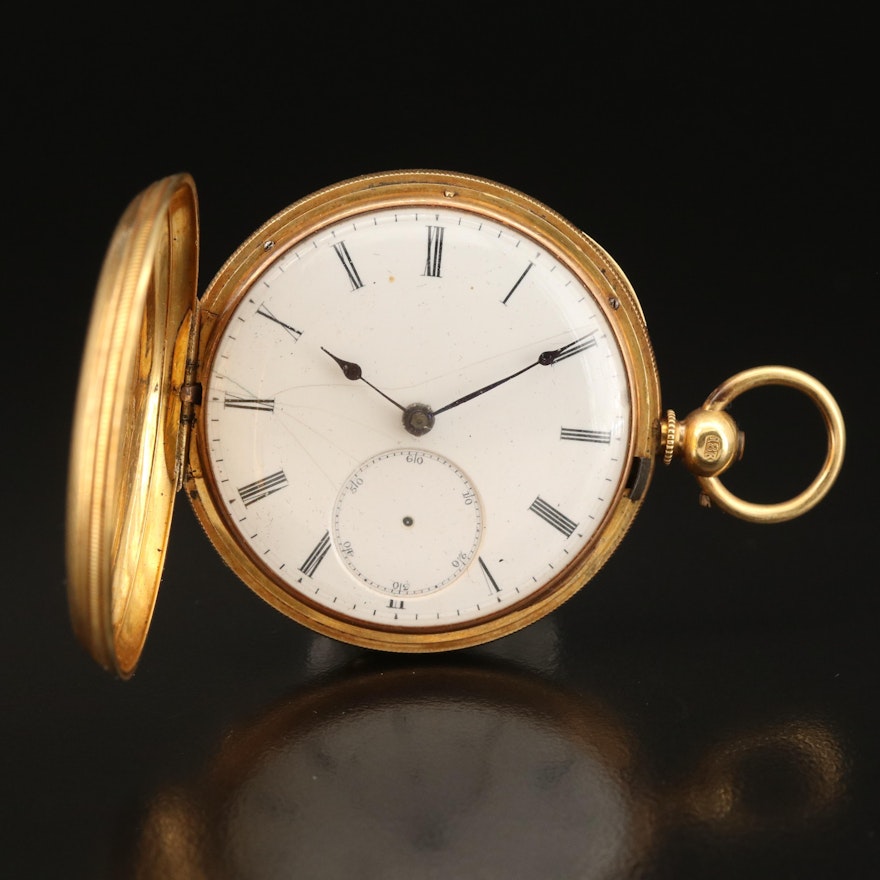 18K Vintage English Pocket Watch By Arnold Adams