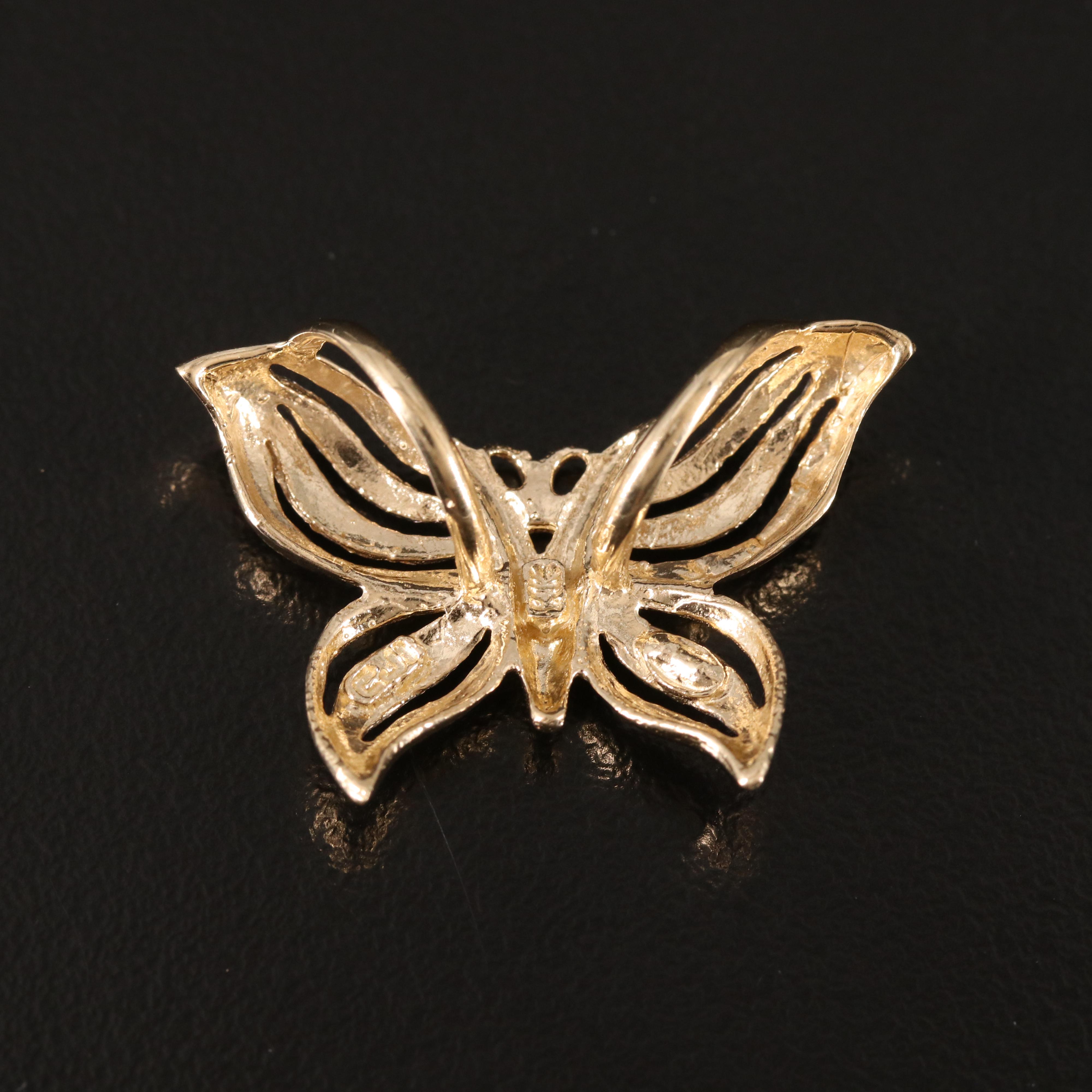 Two-Tone 14K Butterfly Slide Pendant