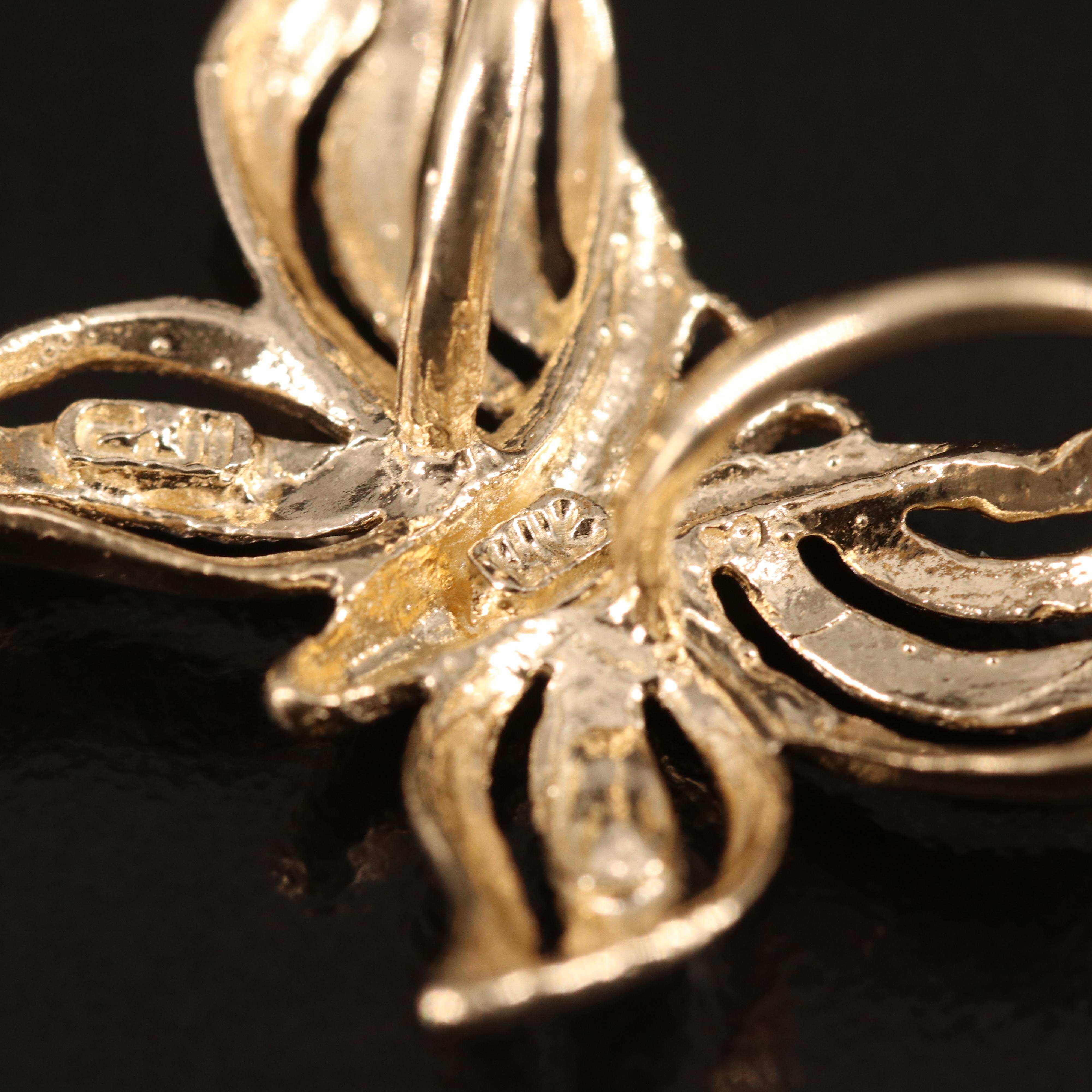 Two-Tone 14K Butterfly Slide Pendant