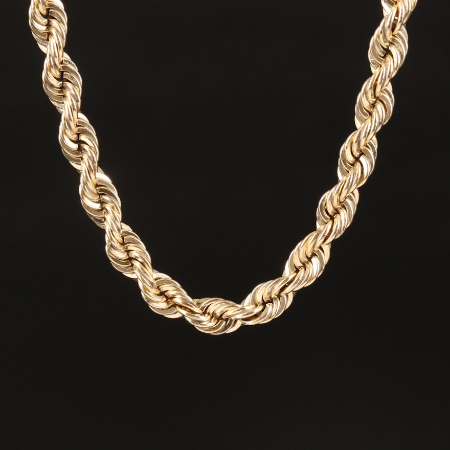 14K Rope Chain Necklace