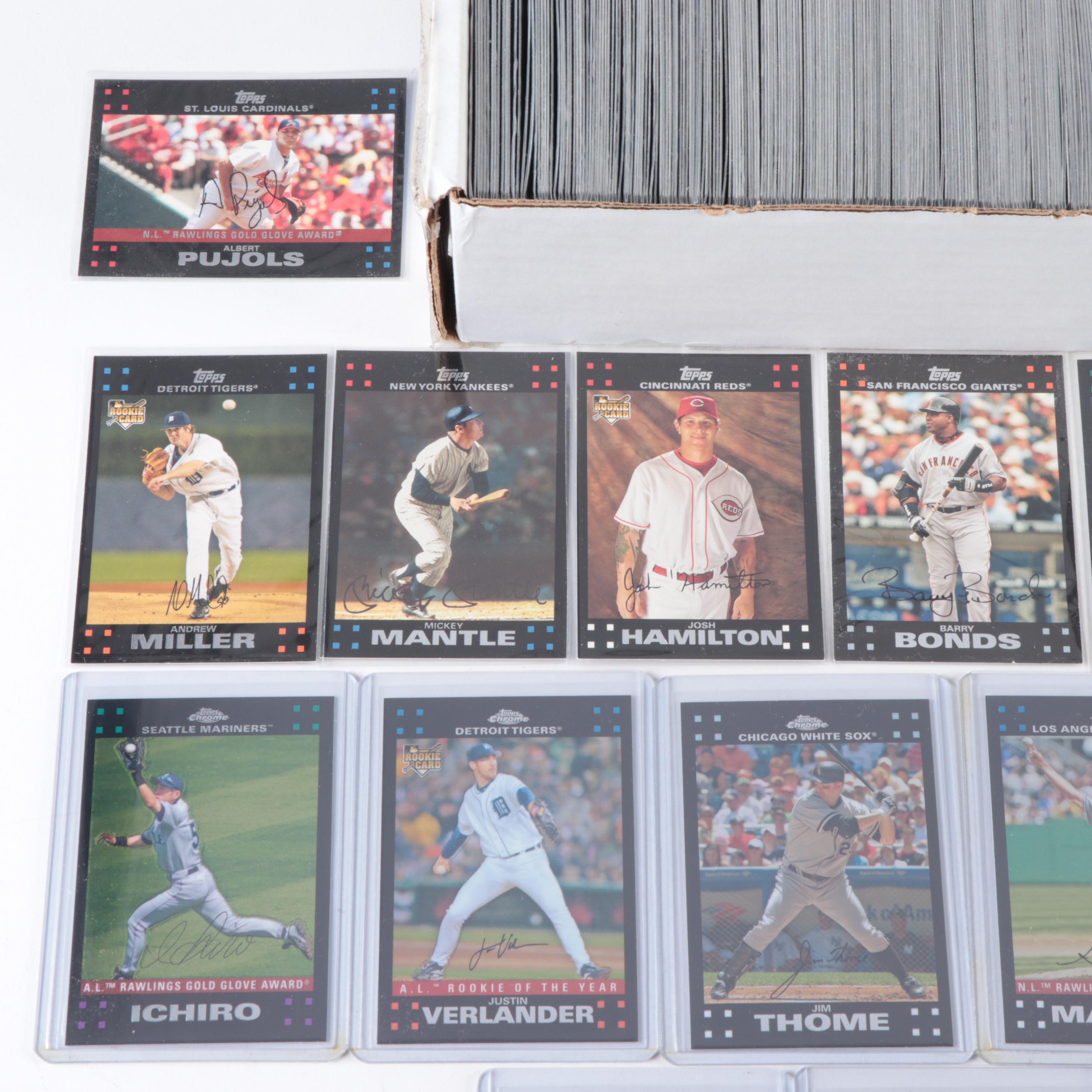 2007 Topps Baseball Cards With Jeter, Mantle, Bonds, More Rookies, HOFers