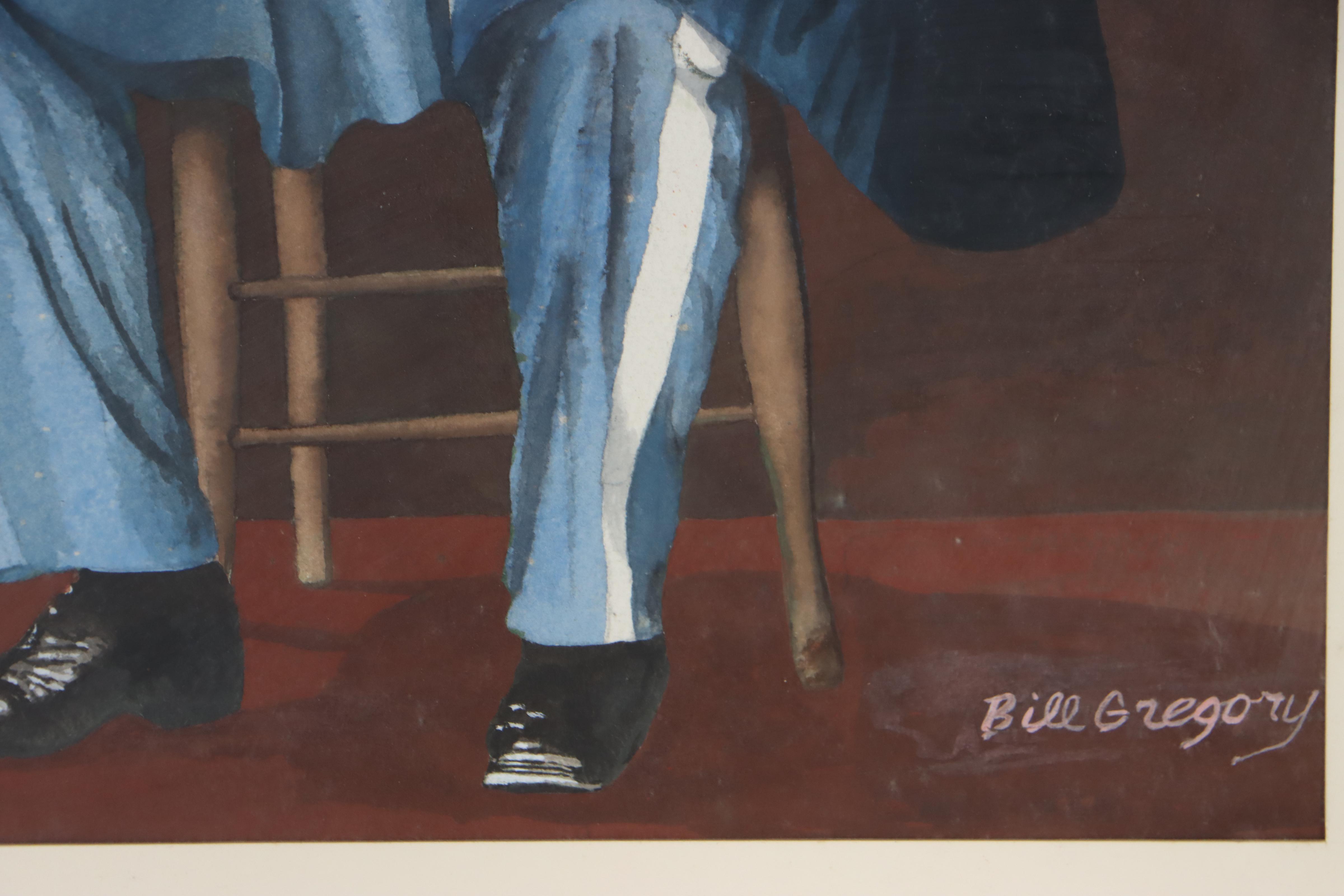 Bill Gregory Portrait Watercolor Painting of Civil War Union "General Thomas"