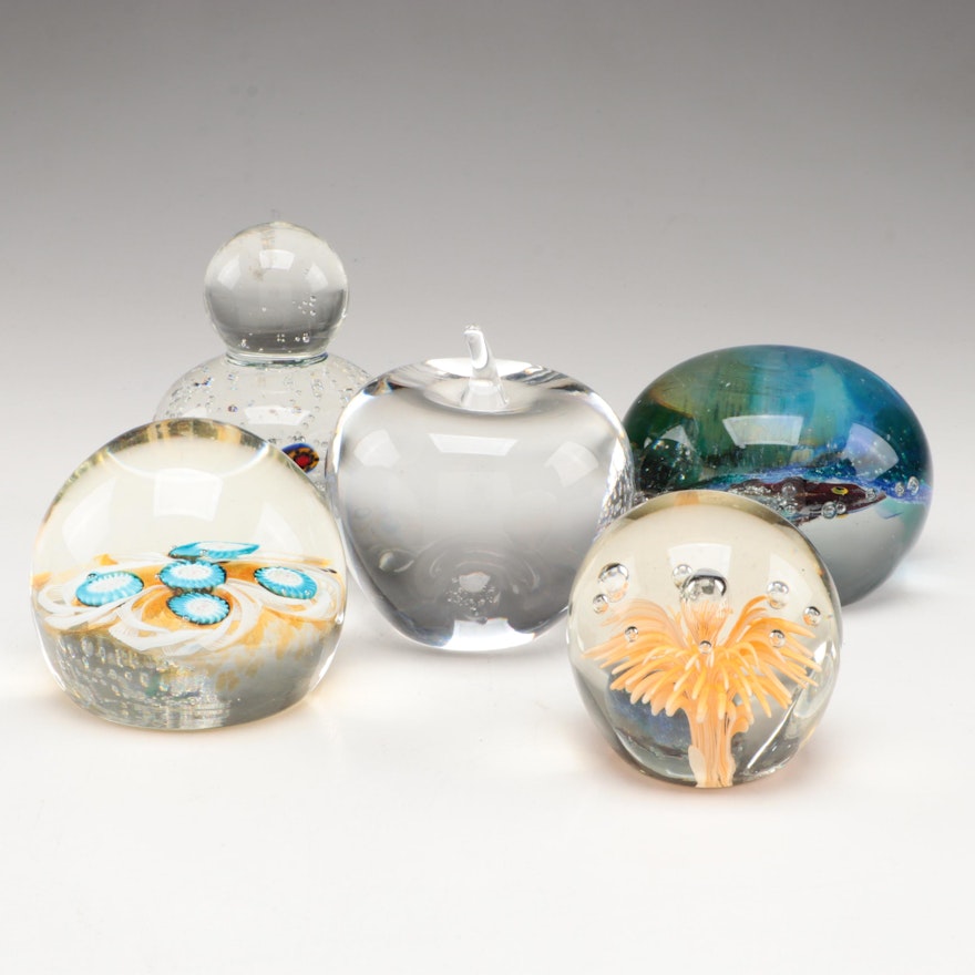 Tiffany & Co.  Apple with Other Art Glass Paperweights