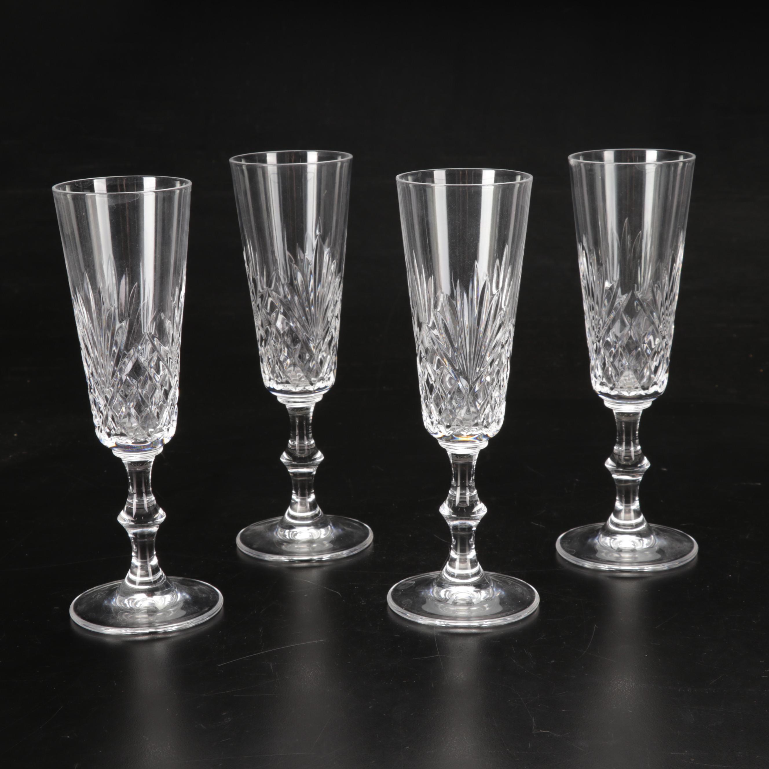 Edinburgh Crystal Decanter with Royal Crystal Rock Champagne Flutes