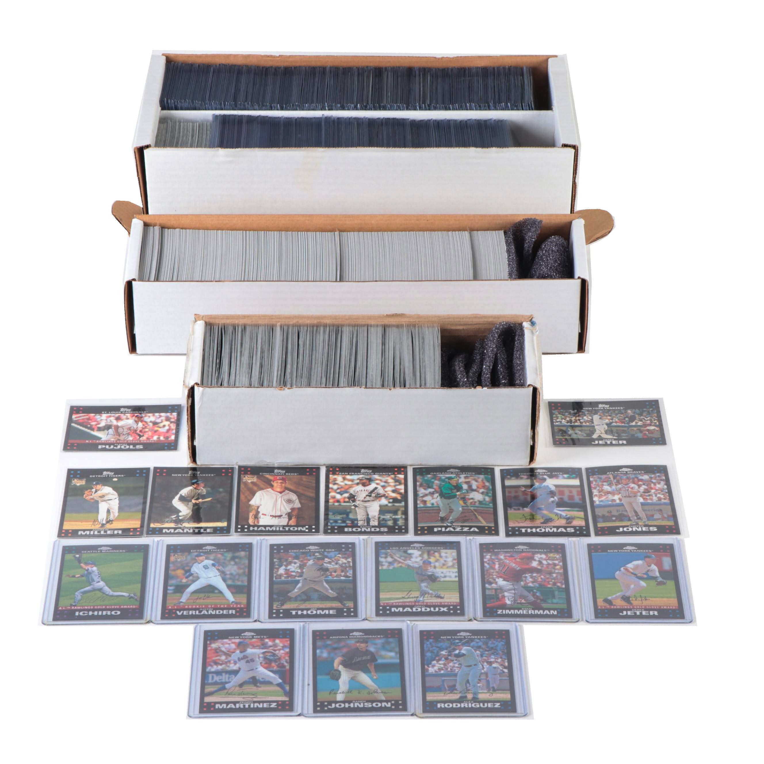 2007 Topps Baseball Cards With Jeter, Mantle, Bonds, More Rookies, HOFers