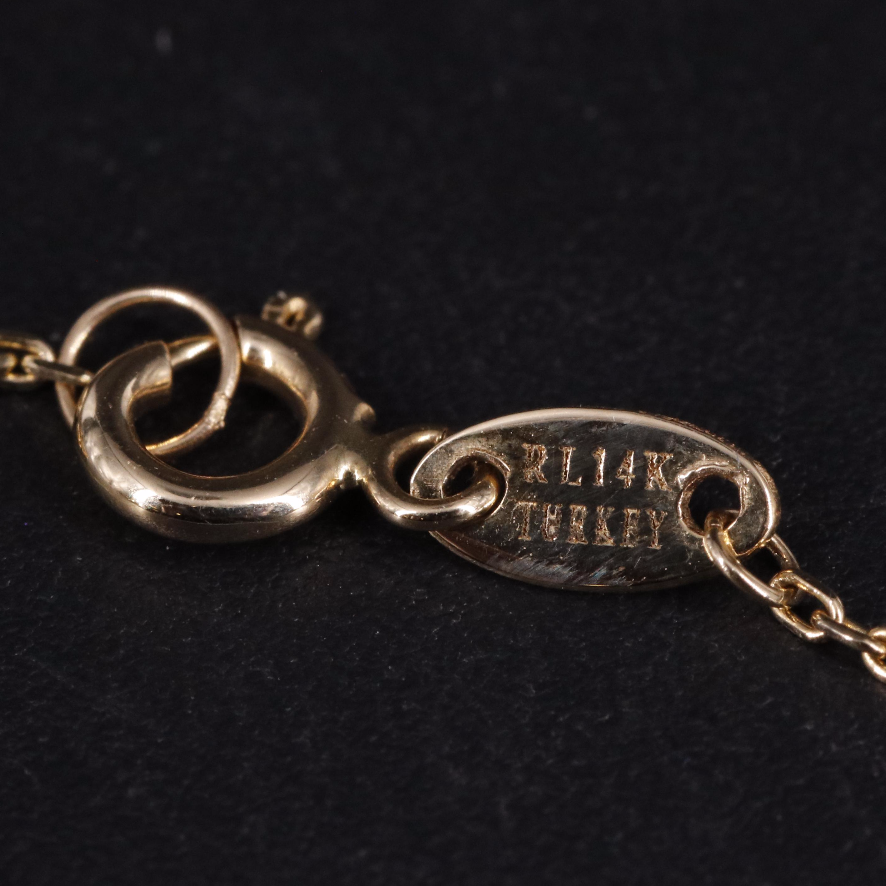 14K Cable Chain Bracelet With Stationary "Love" and Beading