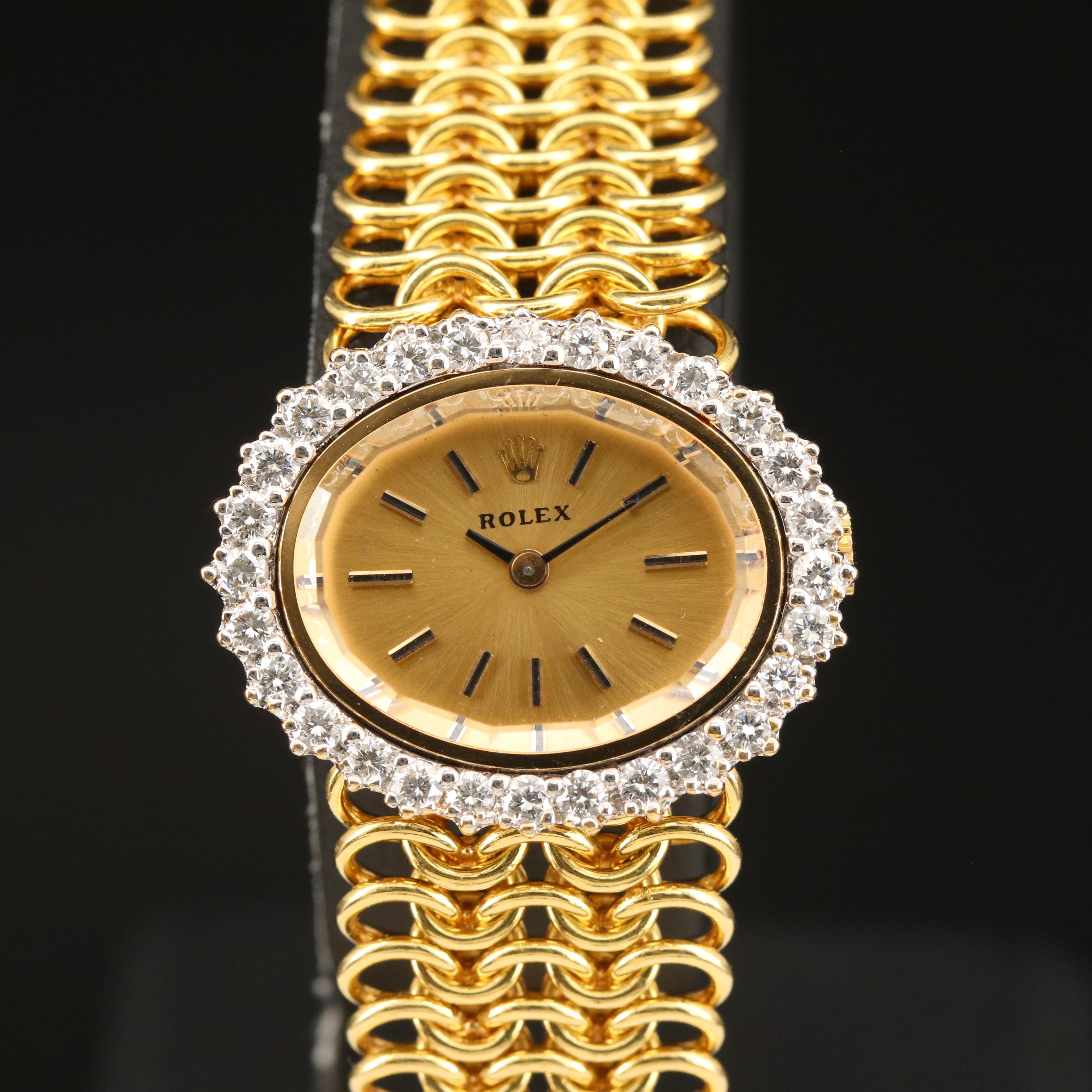 Vintage Rolex 18K and 1.00 CTW Diamond Watch