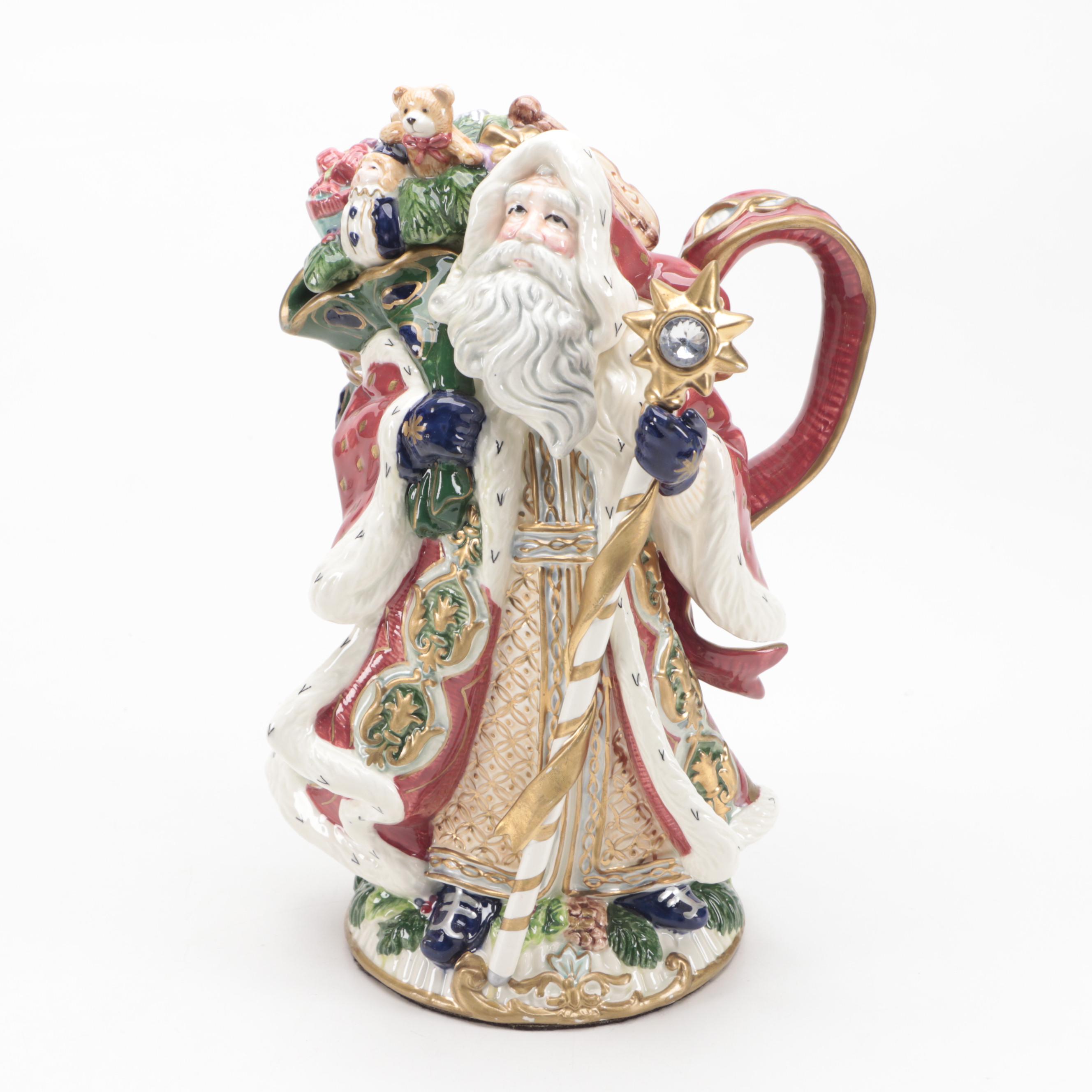 Fitz and Floyd "Enchanted Holiday" and Other Ceramic Teapot and Figurines