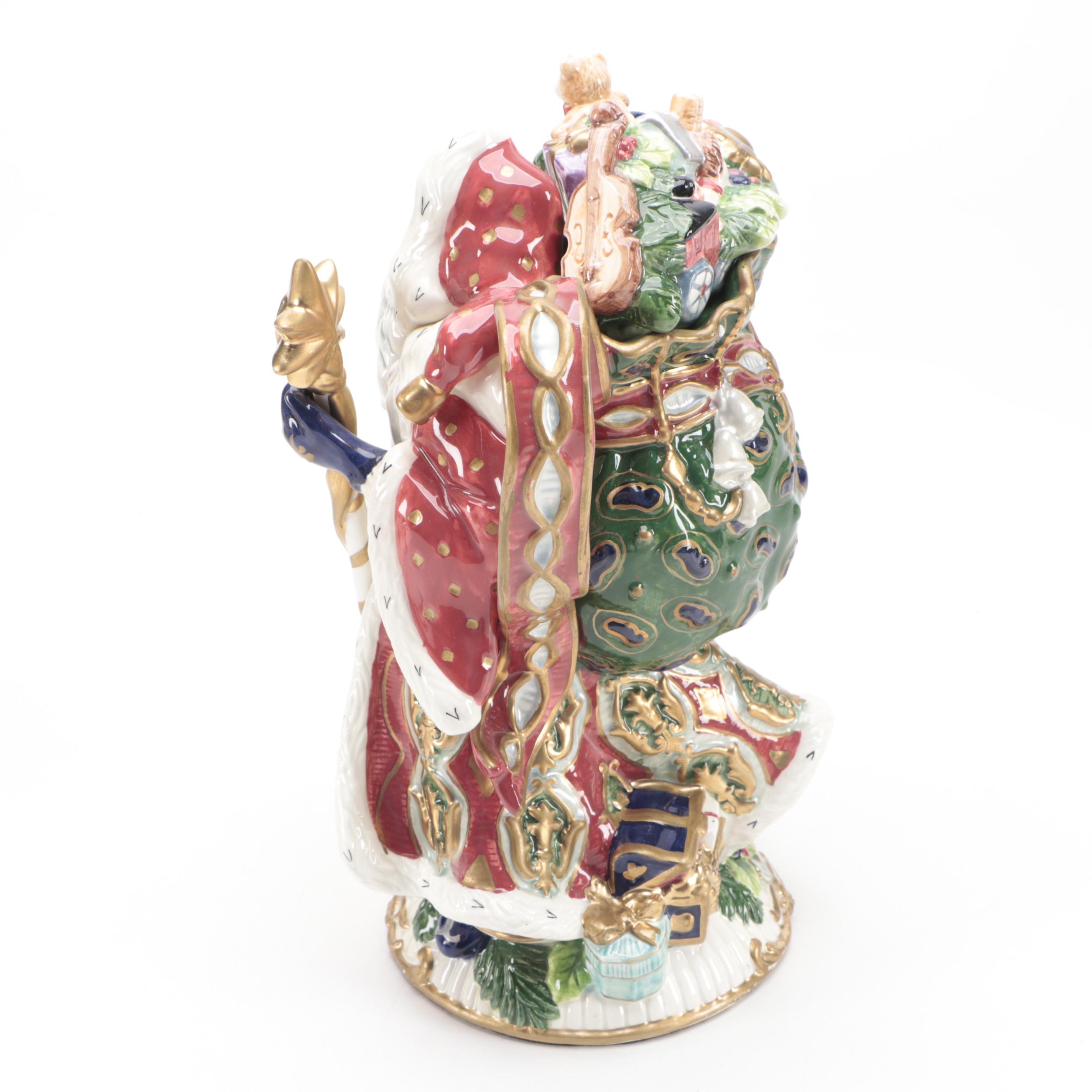 Fitz and Floyd "Enchanted Holiday" and Other Ceramic Teapot and Figurines