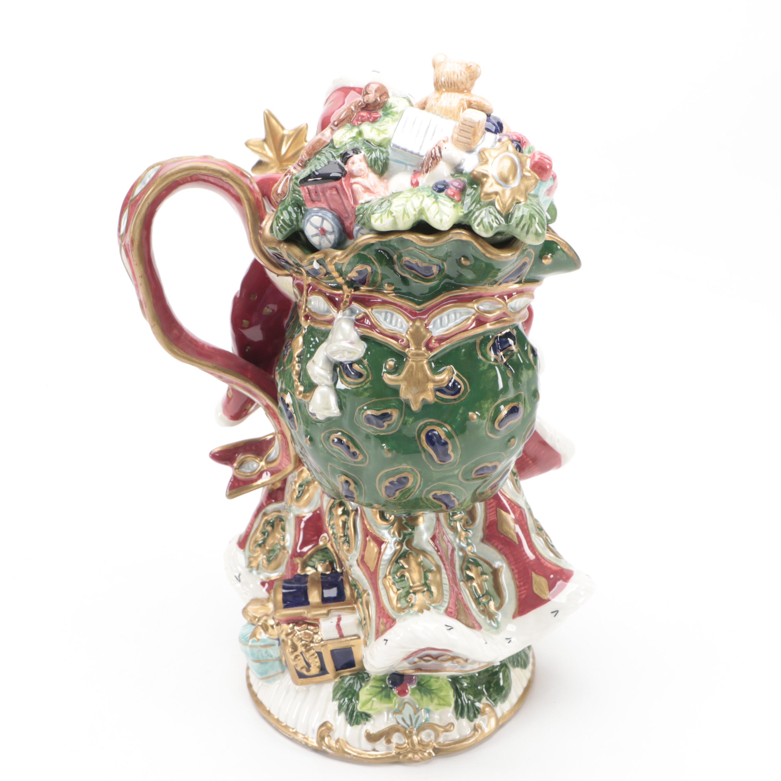 Fitz and Floyd "Enchanted Holiday" and Other Ceramic Teapot and Figurines