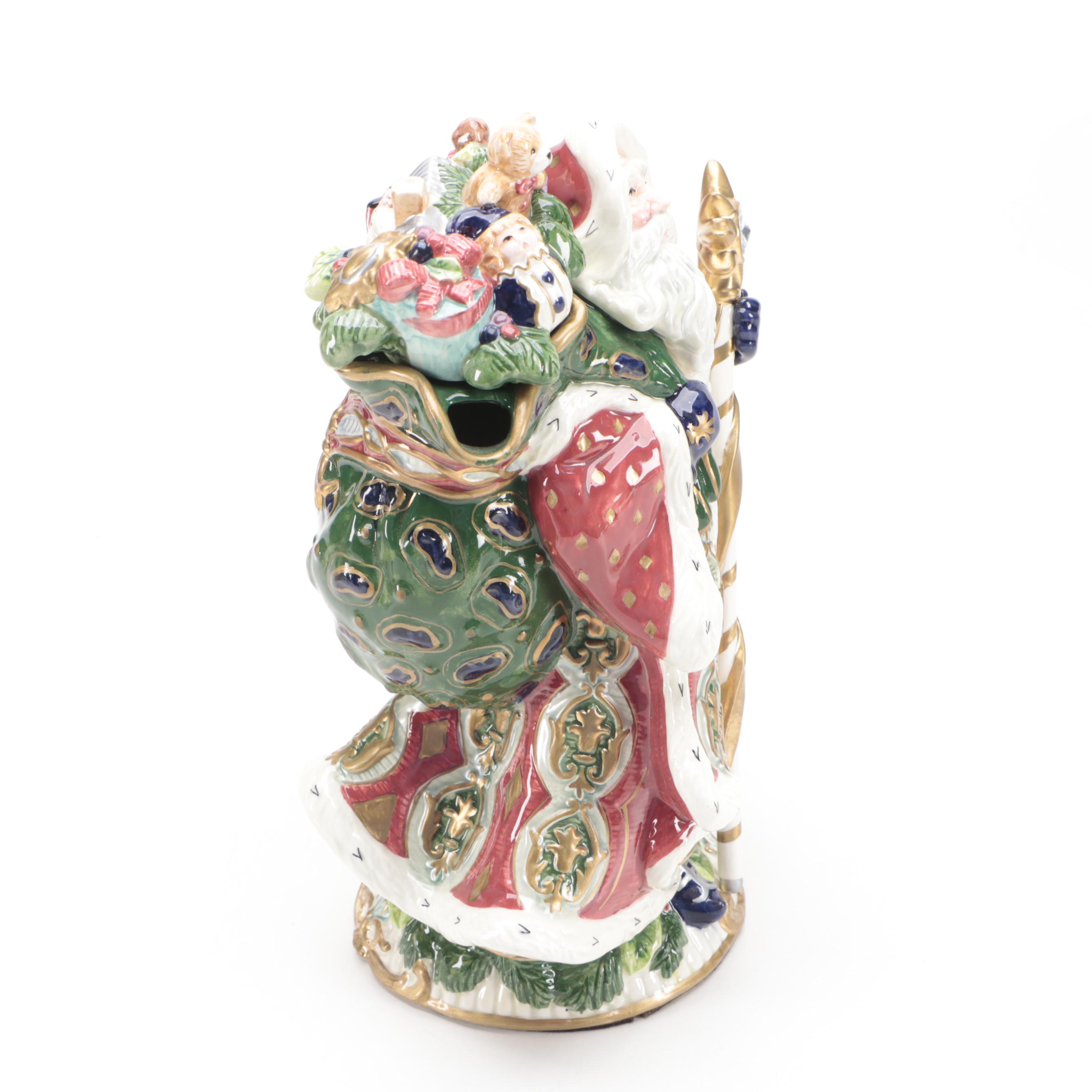 Fitz and Floyd "Enchanted Holiday" and Other Ceramic Teapot and Figurines