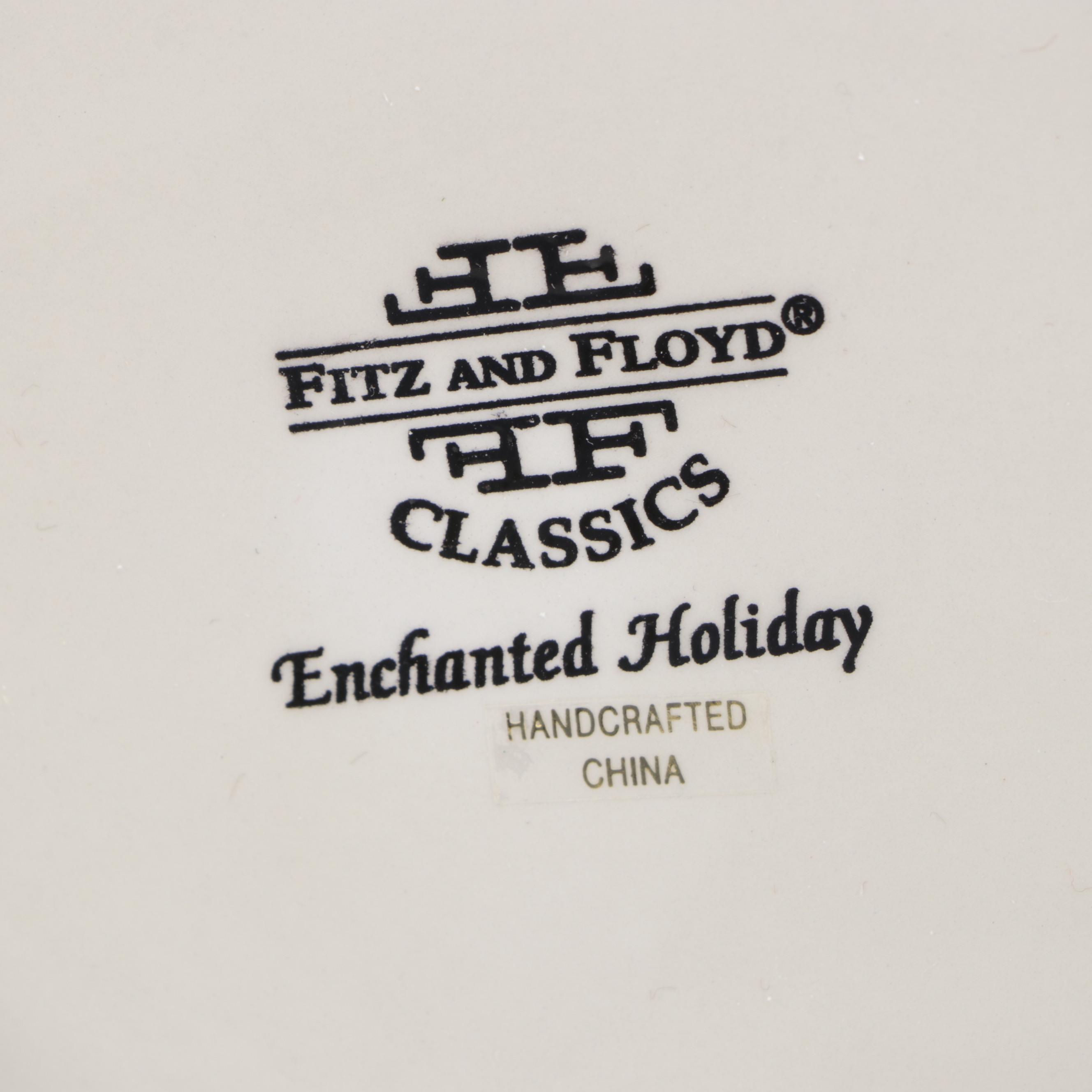 Fitz and Floyd "Enchanted Holiday" and Other Ceramic Teapot and Figurines