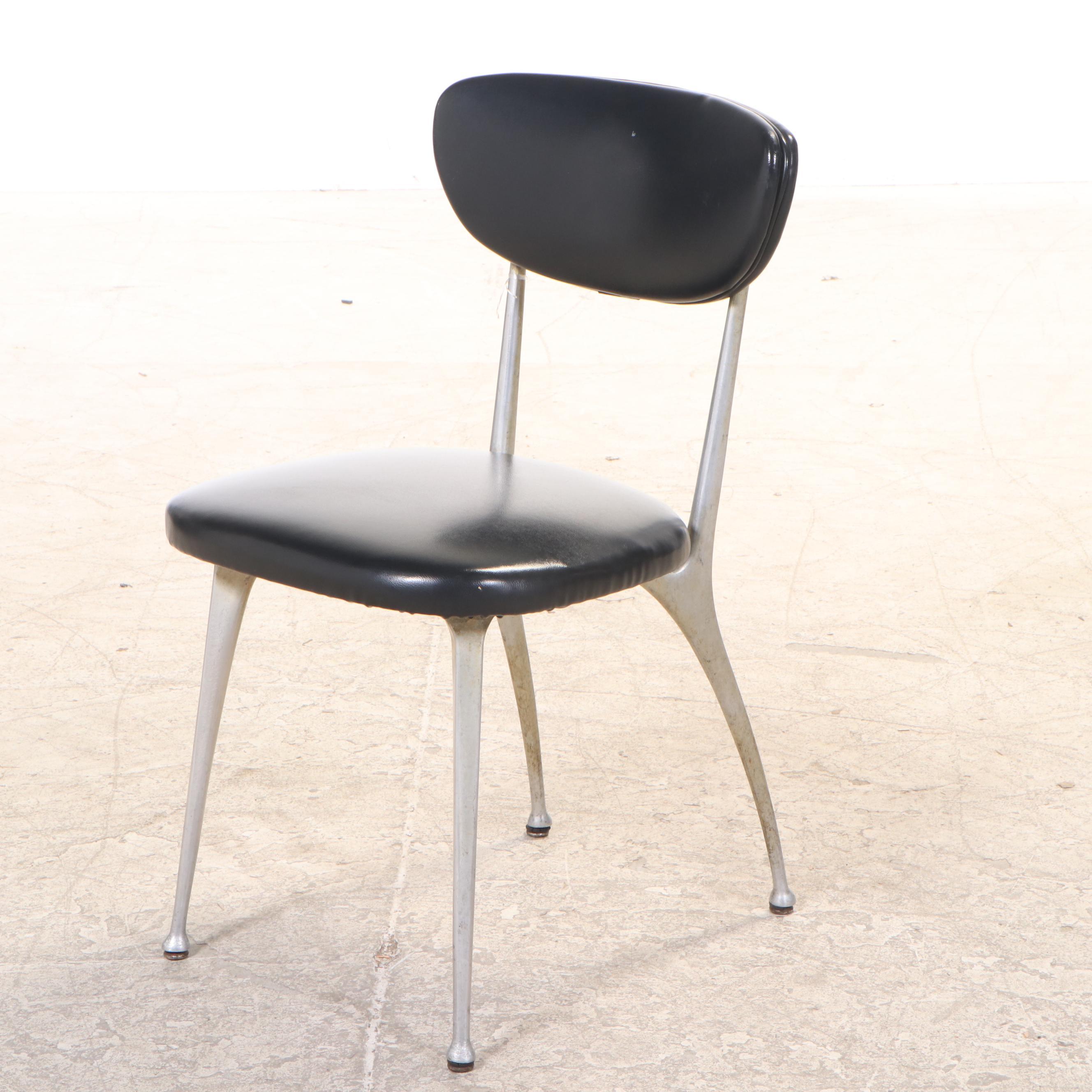 Four Mid Century Modern Shelby Williams "Gazelle" Aluminum and Vinyl Side Chairs