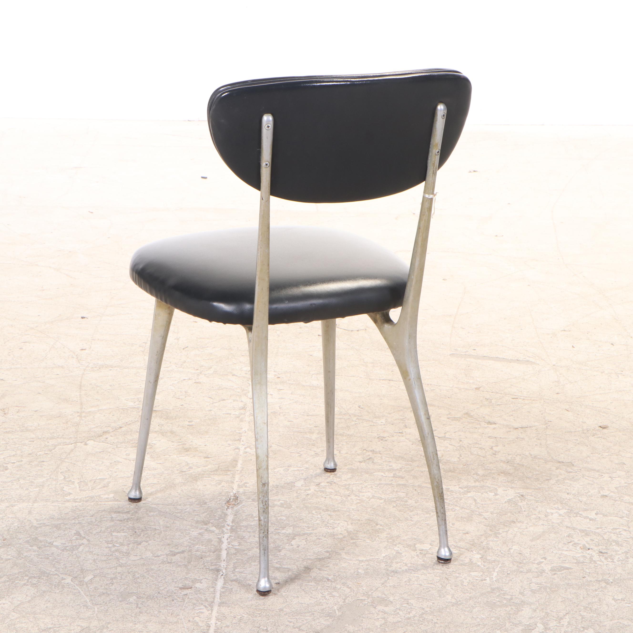 Four Mid Century Modern Shelby Williams "Gazelle" Aluminum and Vinyl Side Chairs